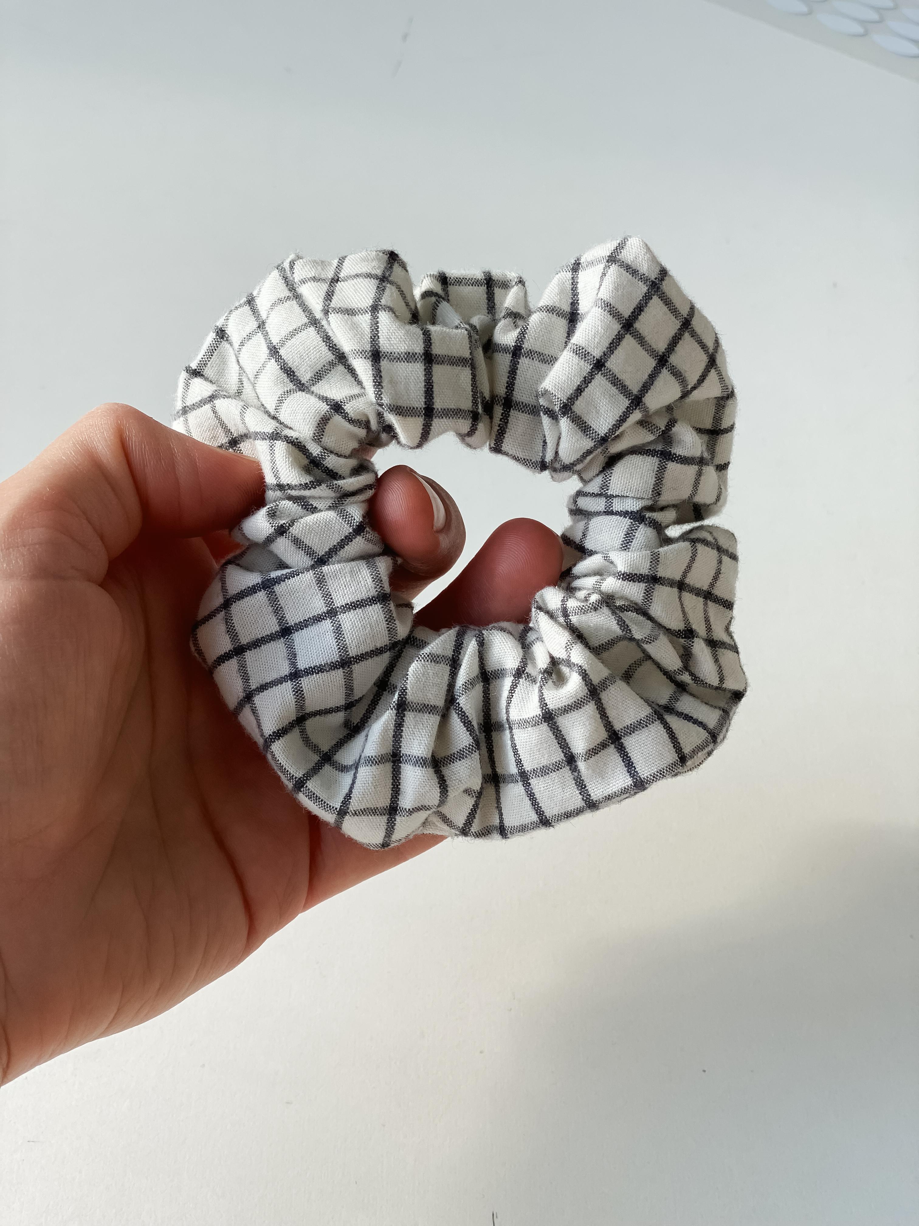 Scrunchie | kariert  | musselin | Baumwolle | nachhaltig