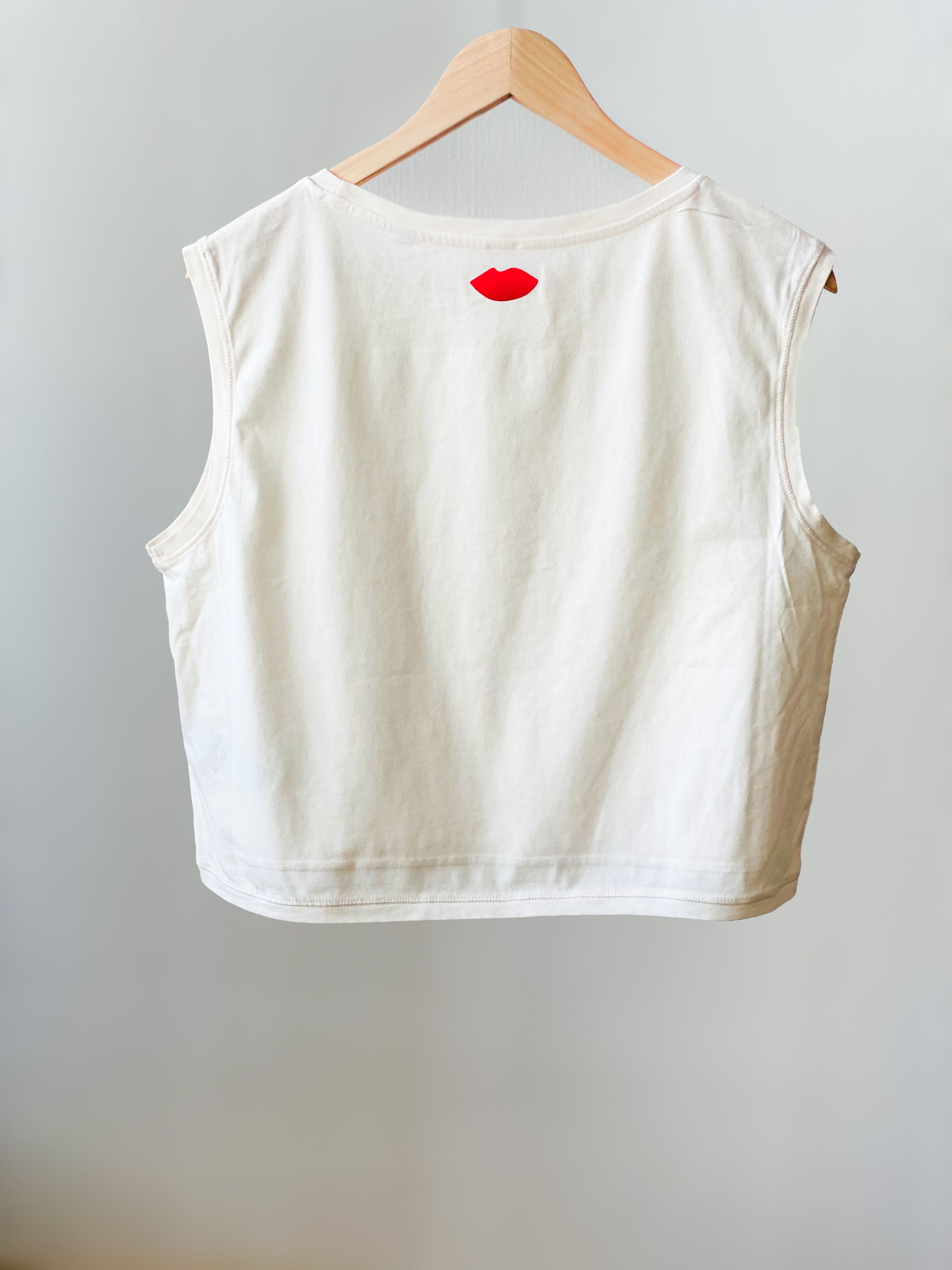 Tank Top | beige | love | gold