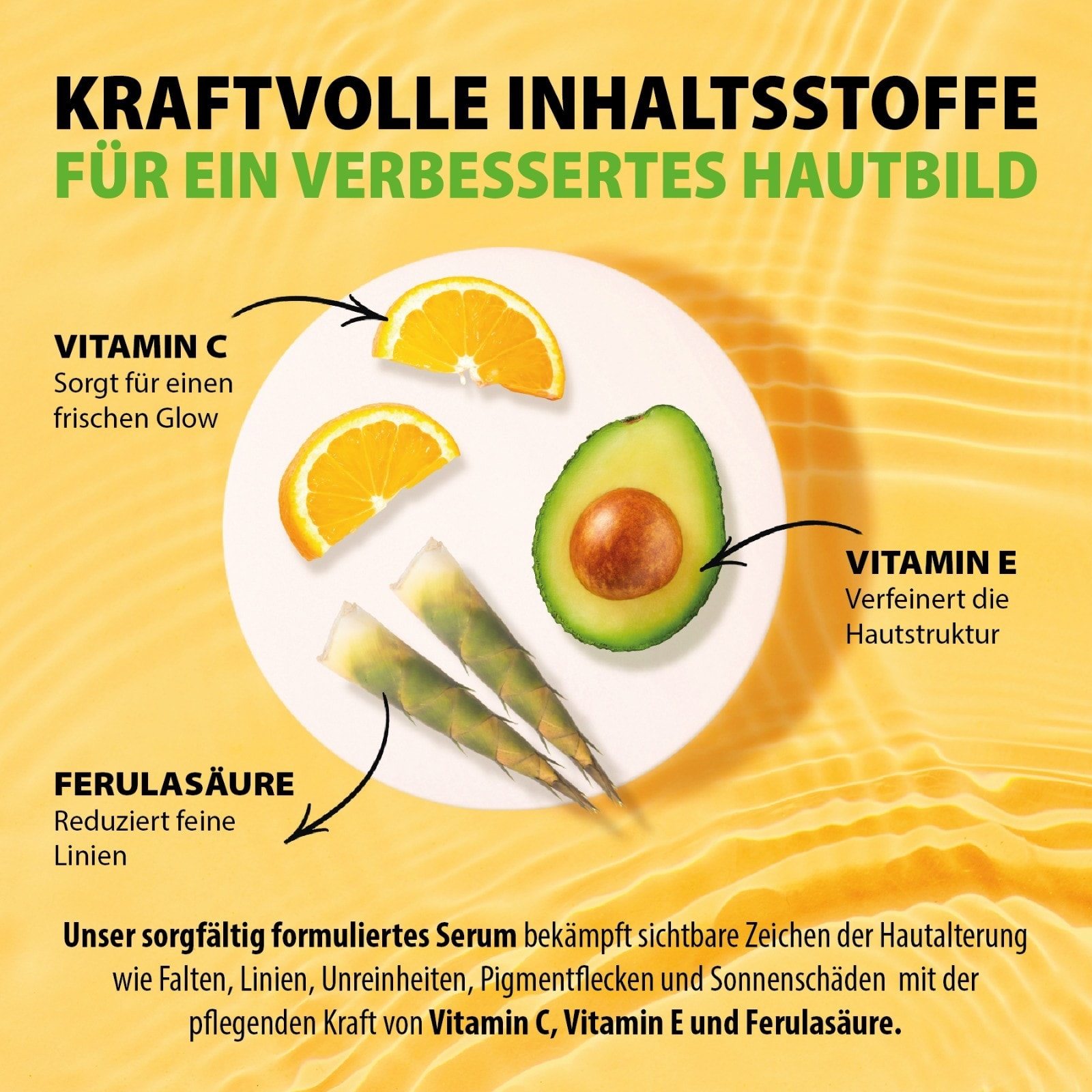 Anti-Aging Gesichtsserum Ferulic Acid mit Vitamin C + E 