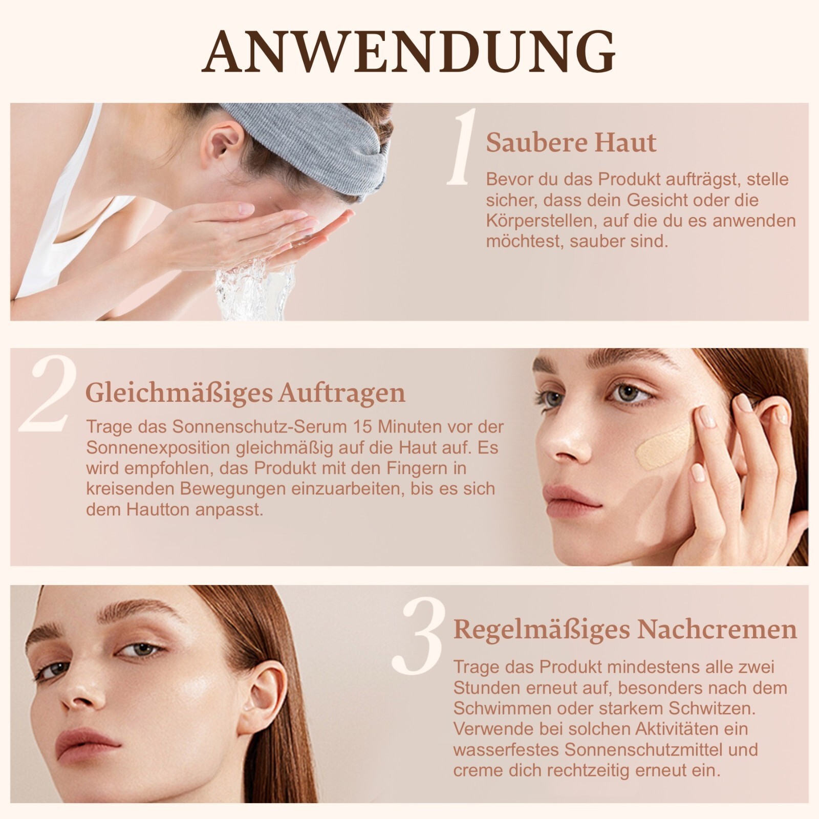 SPF50 Sonnenschutz  Foundation  Anti-Aging Serum