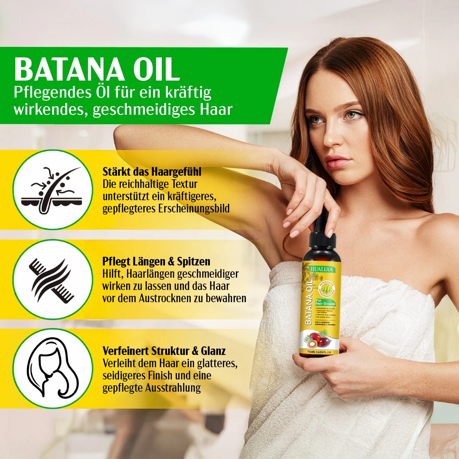 Batana Öl für Haarpflege, Wimpern und Augenbrauen 