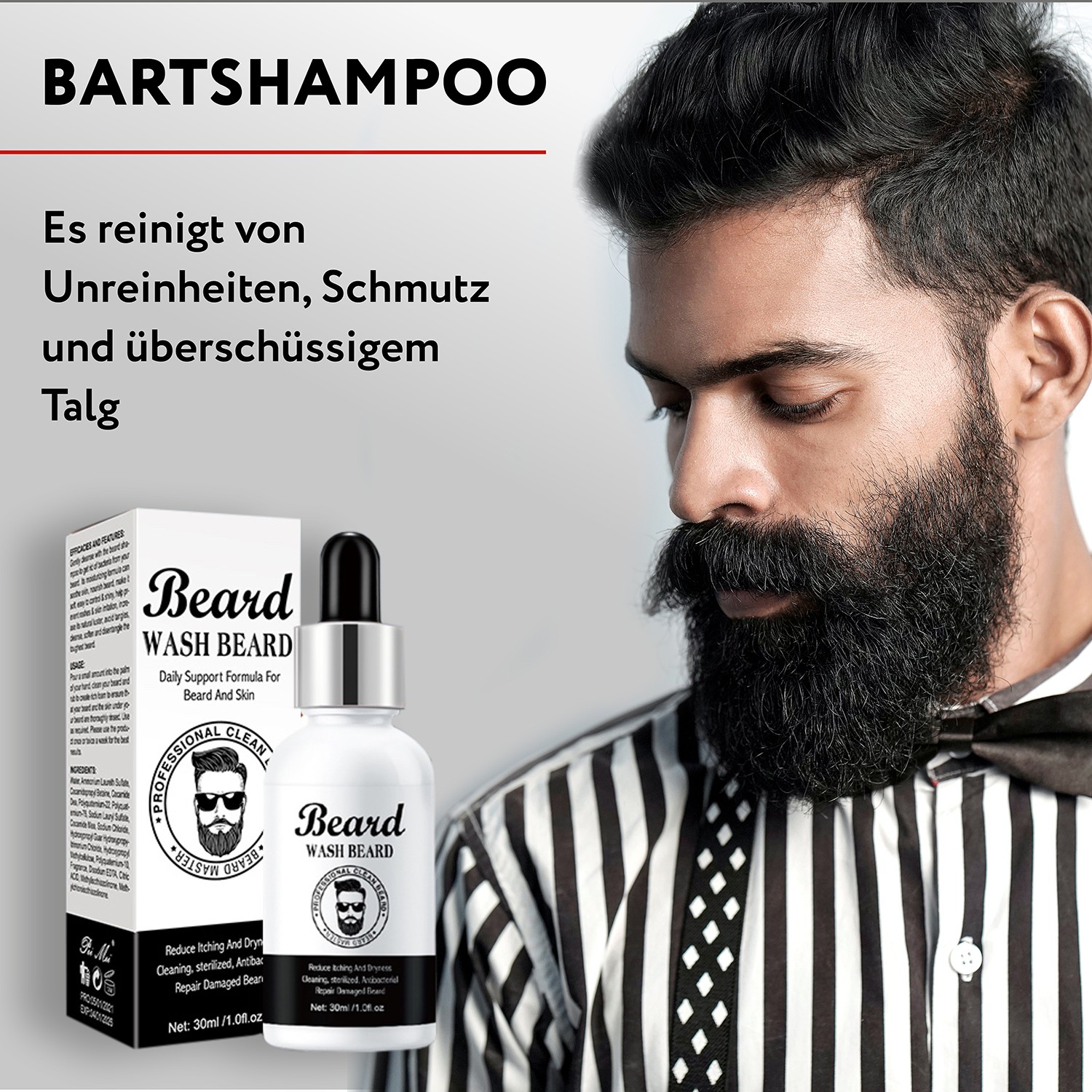 Bartpflege Set mit Shampoo für Männer