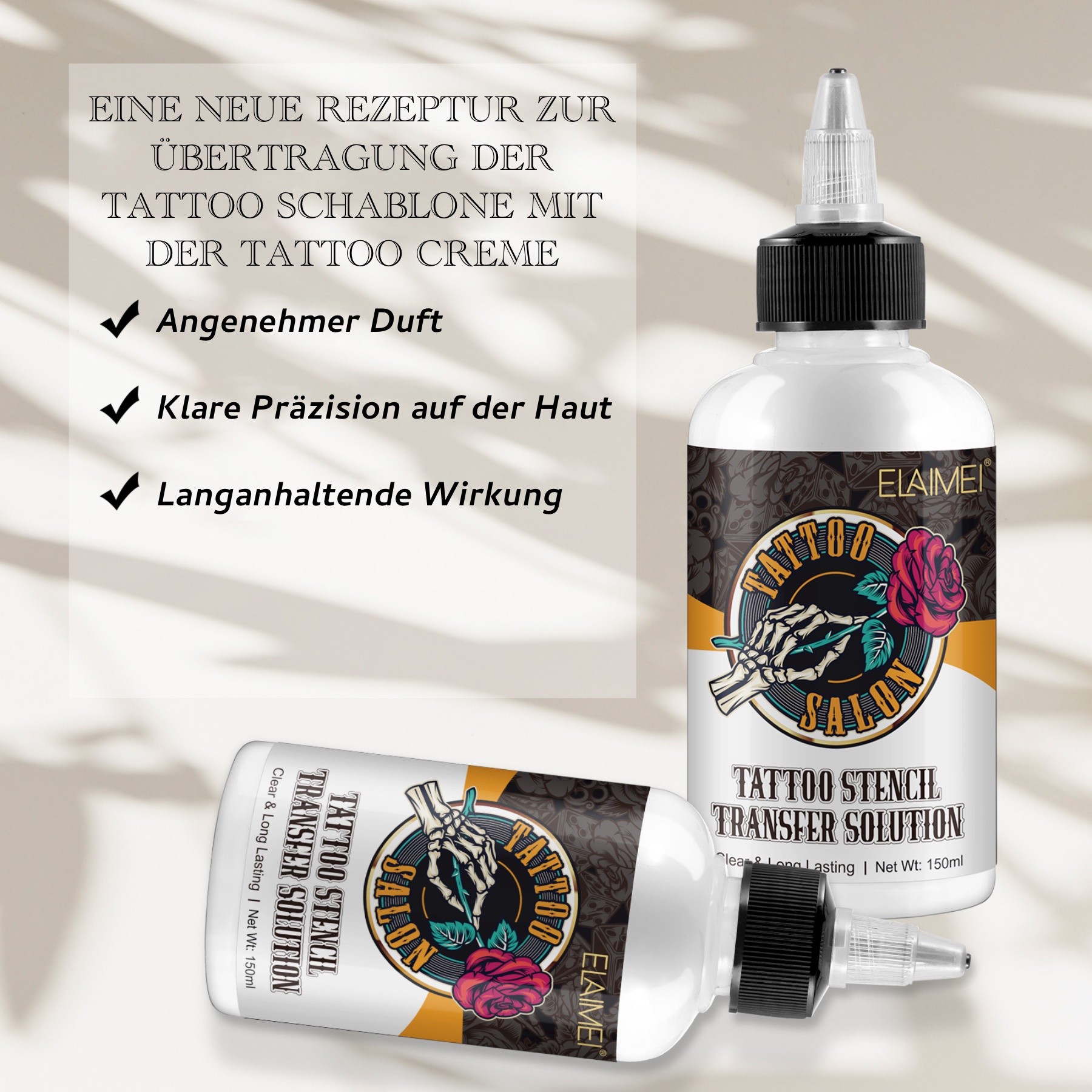 Tattoo Schablonen Transfer Gel Creme Abzugsflüssigkeit Stencil Solution 