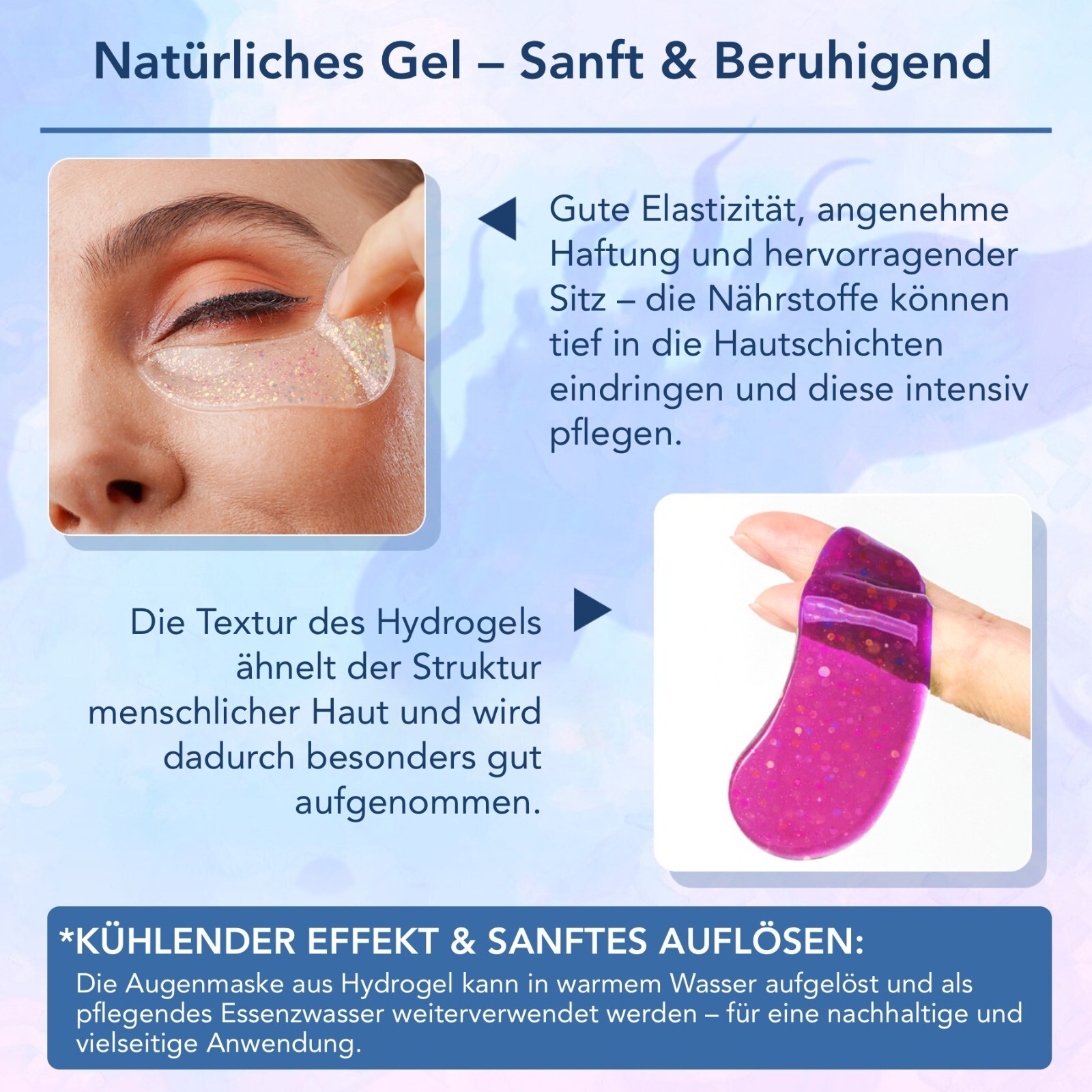 Anti-Aging Augenmaske Augenpads mit Kollagen Hyaluronsäure Algenextrakt 18 Paar