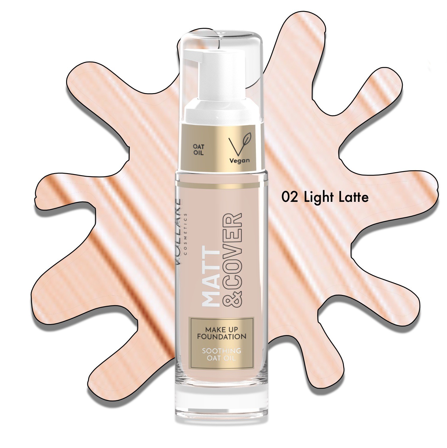 Make Up Foundation flüssige langanhaltende 24h vegane Naturkosmetik mit Pumpe