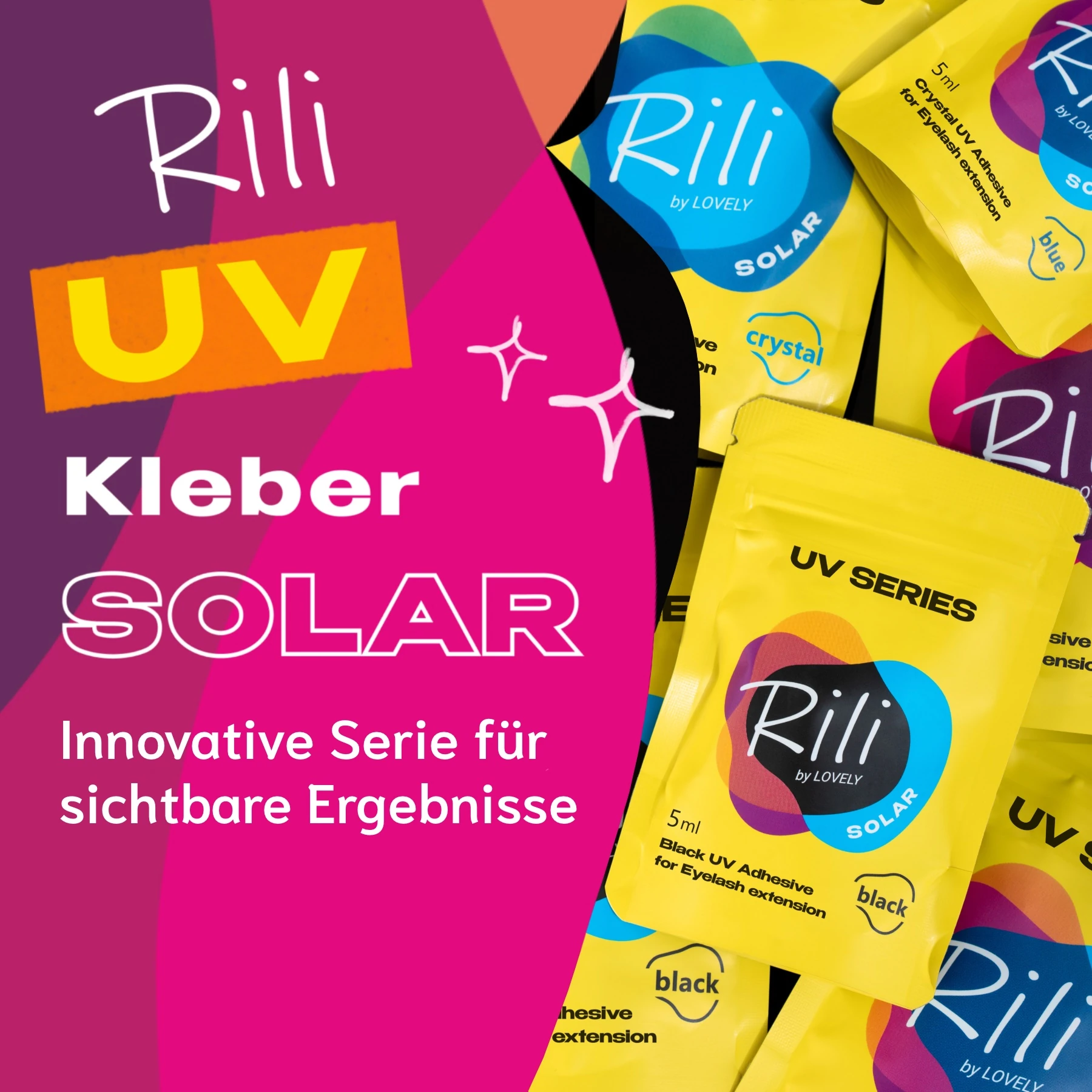 UV Wimpernkleber für Wimpernverlängerung in 4 Farben 