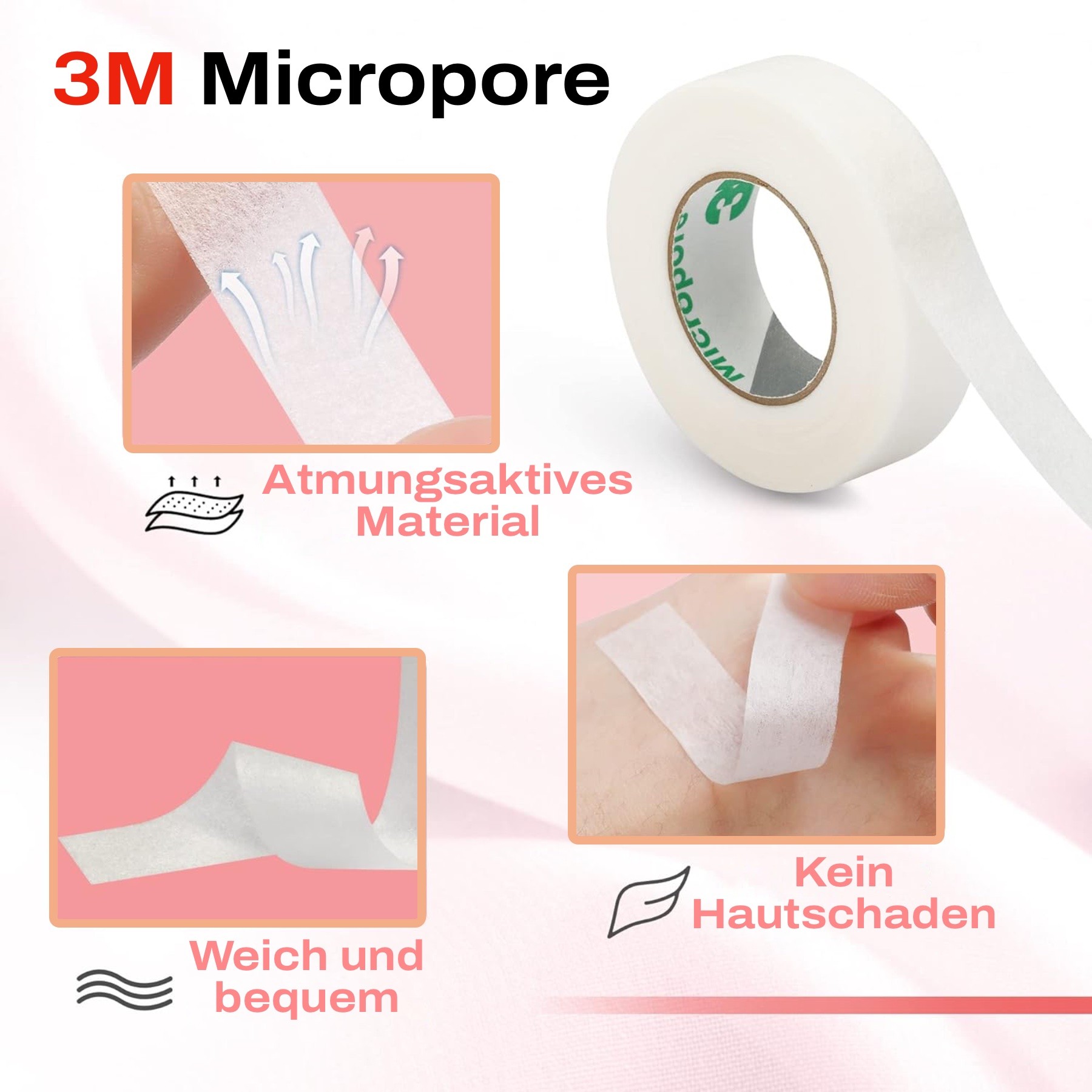 Wimpernverlängerung Klebeband Micropore 3M Tape Lash Wimpern Extensions Weiß