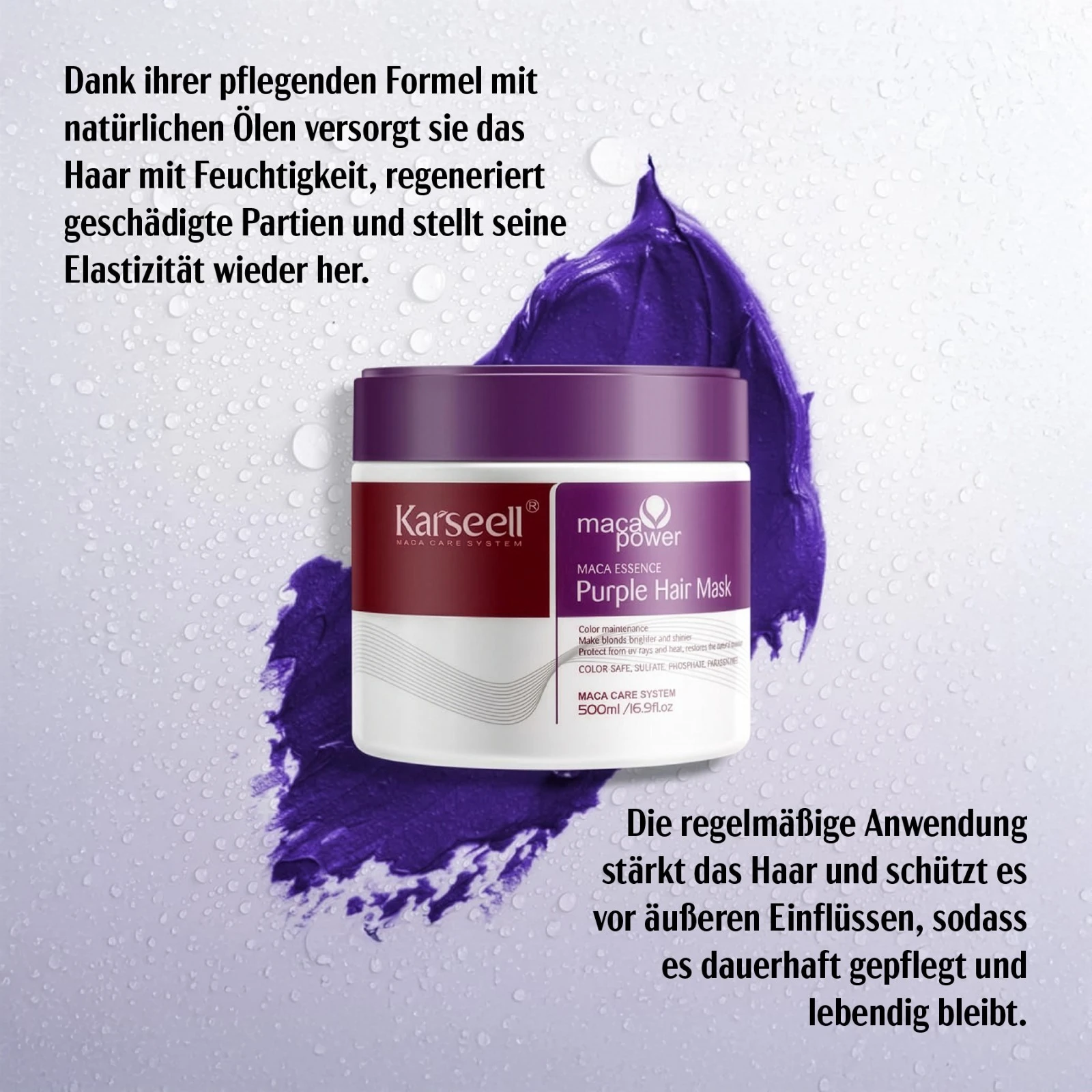 Karseell Purple Haarmaske  für Blondes, Blondiertes, Graues Haar 