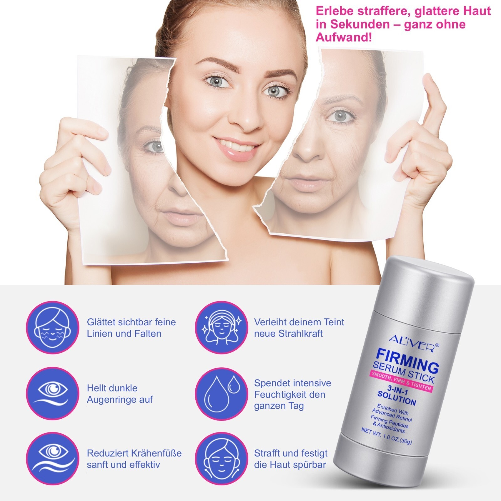 Anti-Aging Anti Falten Retinol Serum Hautpflege Straffung Feuchtigkeit Stick