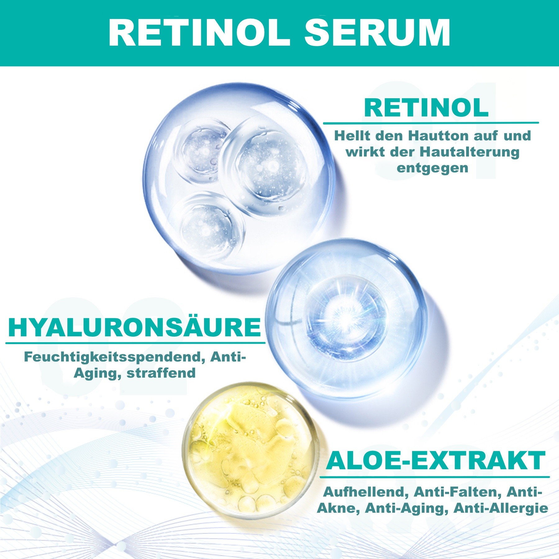 Bio Vegan Anti-Aging Retinol Serum mit Vitamin E 