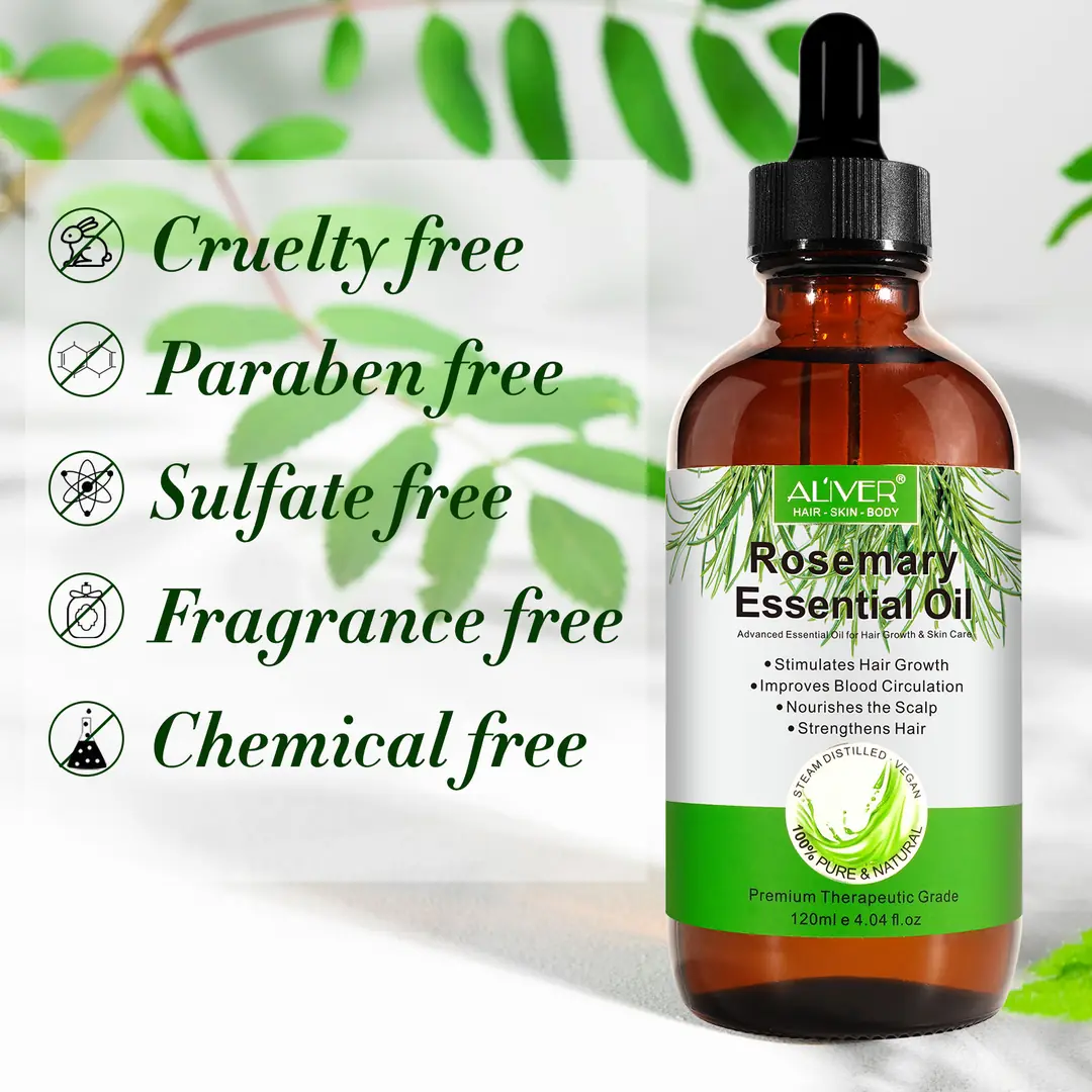 Reines ätherisches Rosmarinöl 120 Ml – Fördert Haarwachstum, Gegen Spliss & Für Hautpflege, 100% Organisch