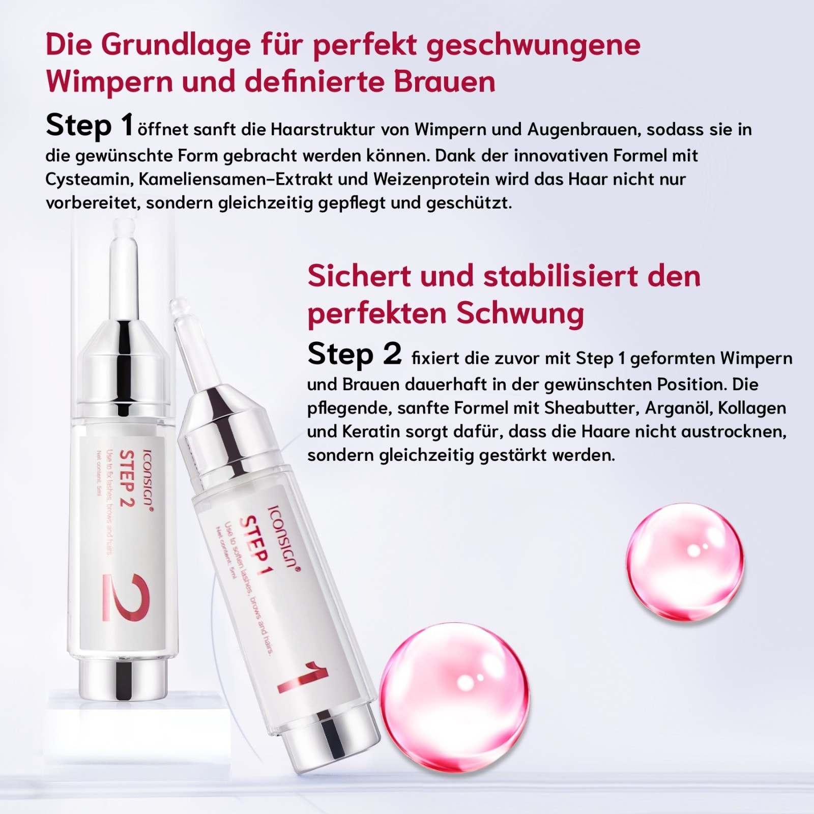 Iconsign Wimpernlifting Augenbrauenlifting Set Lash Lift Kit mit Pflanzenextrakt