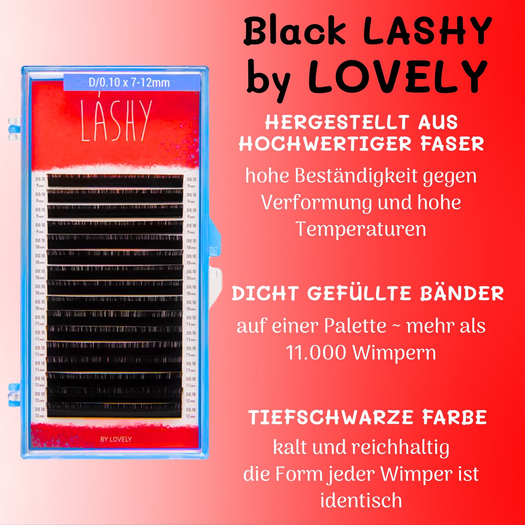 Einzelwimpern Black LASHY Neu  C, D, L und M Biegung