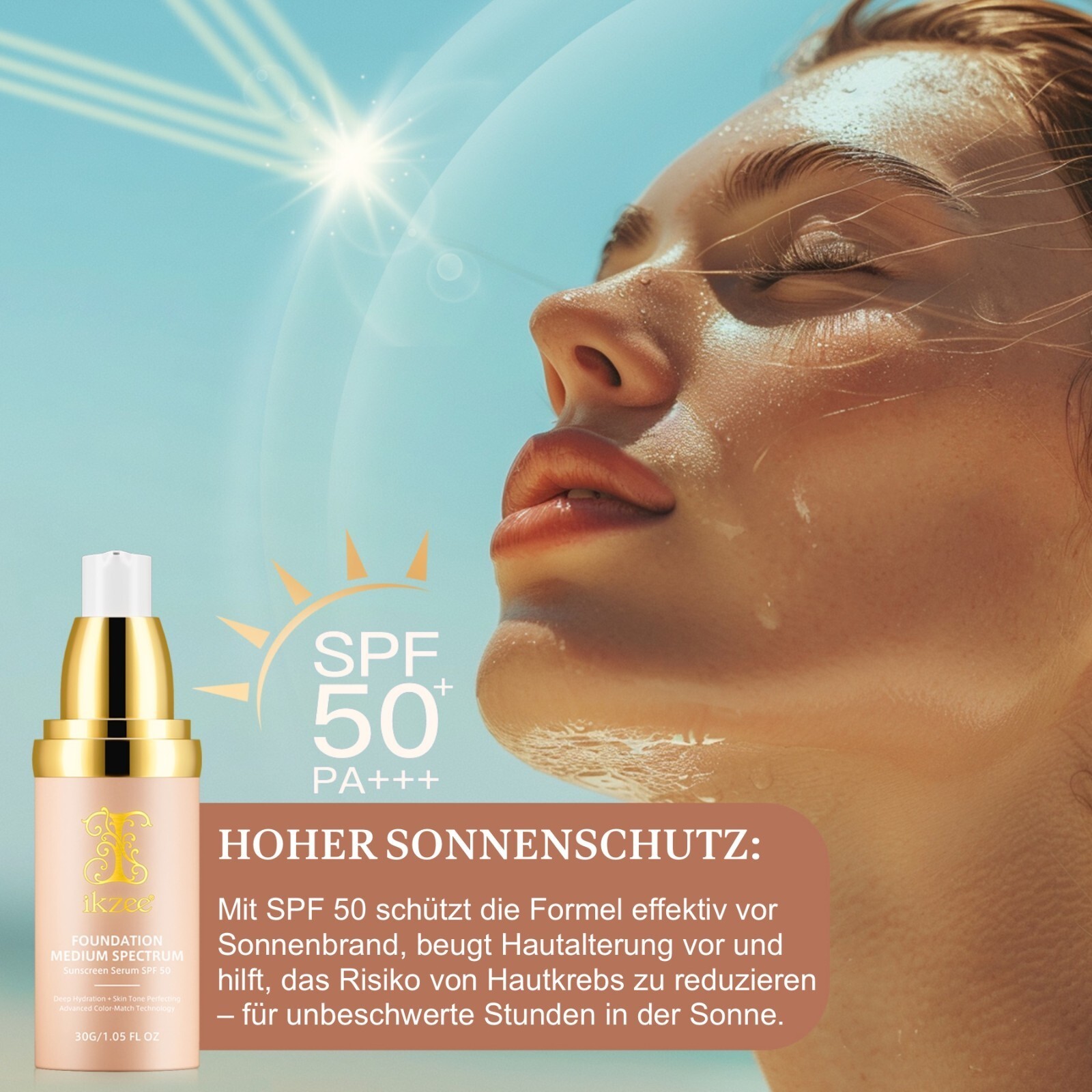 SPF50 Sonnenschutz  Foundation  Anti-Aging Serum