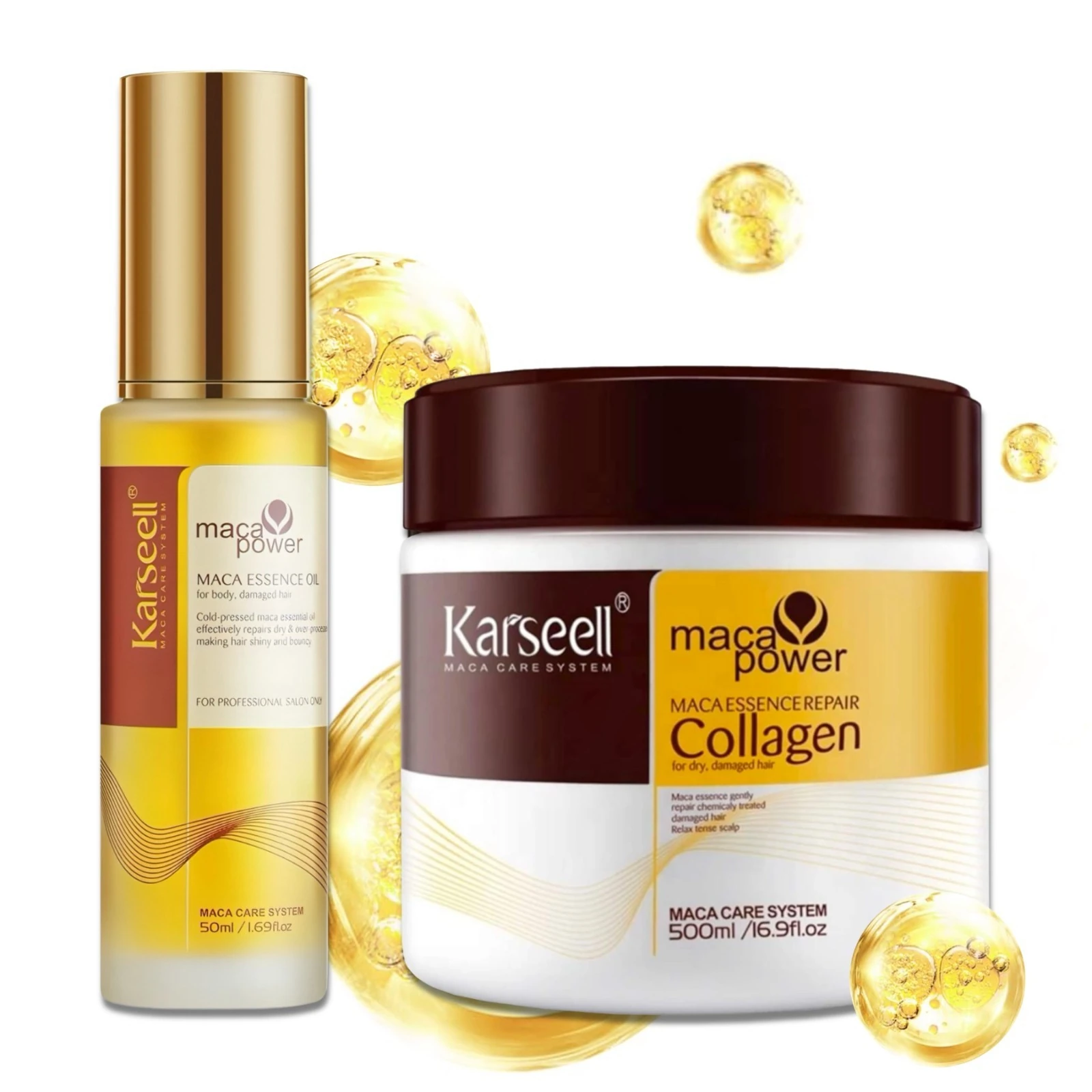 Reparatur Set: Karseell Maca Essenz Kollagen Haarmaske + Arganöl 