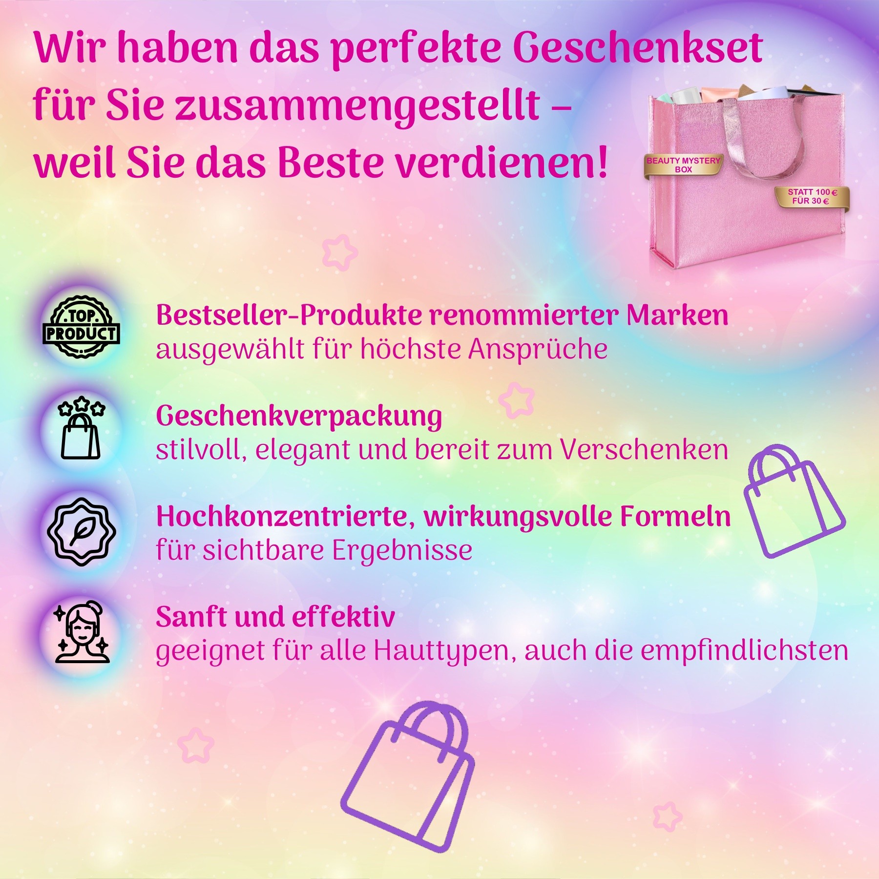 Geschenk Box Pflege Überaschung Set Geschenkset Damen Beauty für 30€ statt 100€