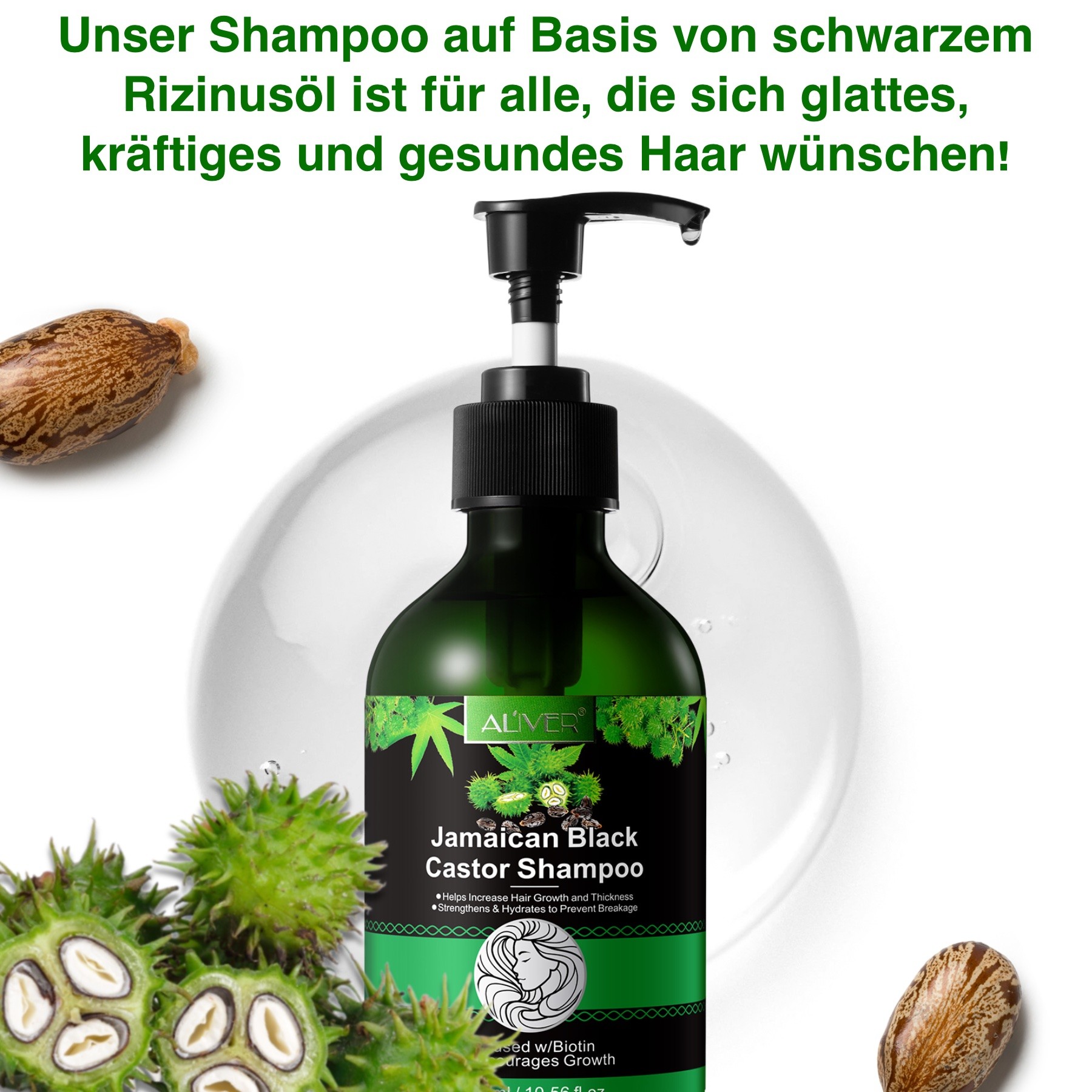 Bio Vegan Shampoo mit Schwarze Rizinusöl 