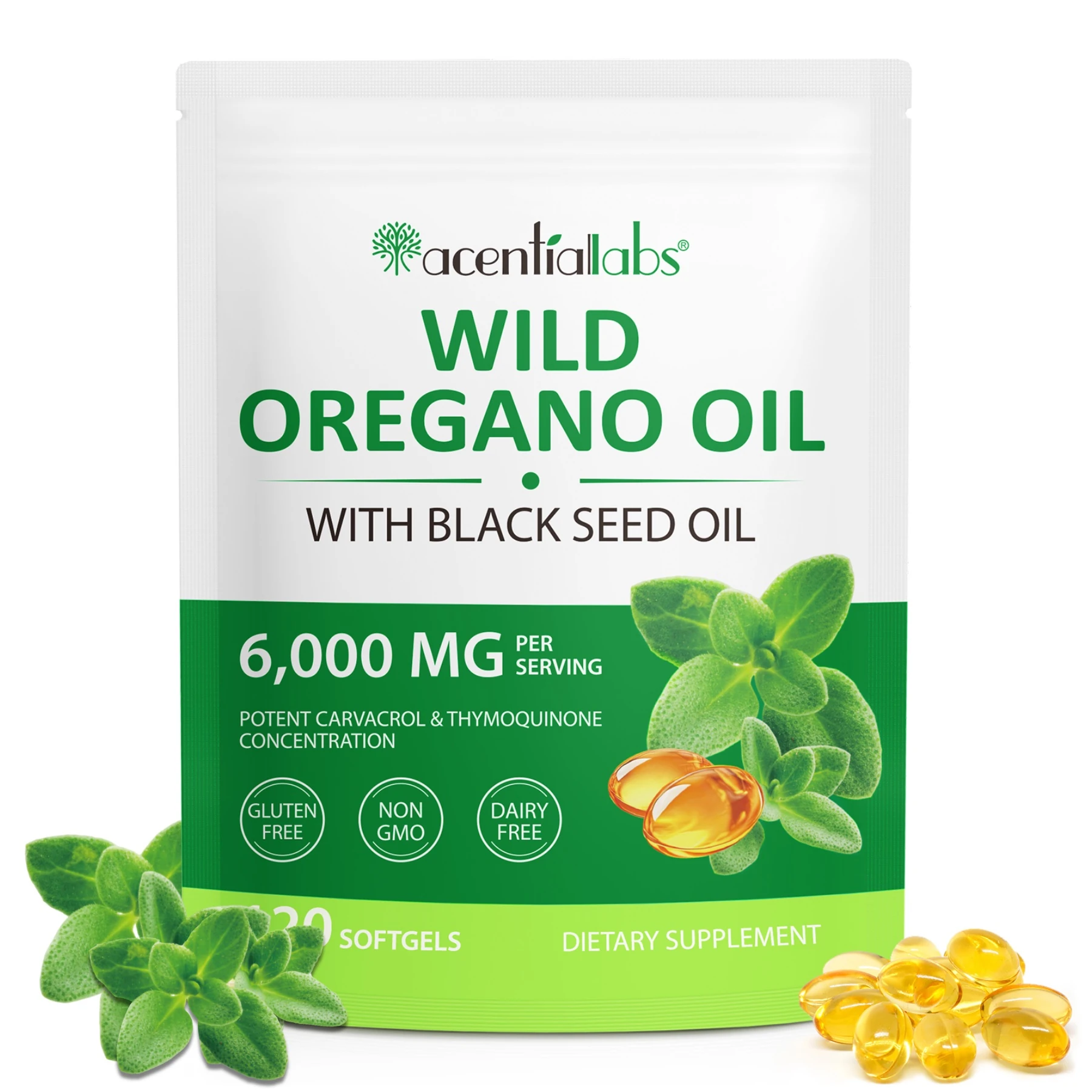 Oregano Öl mit Schwarzkümmelöl 6000 mg 