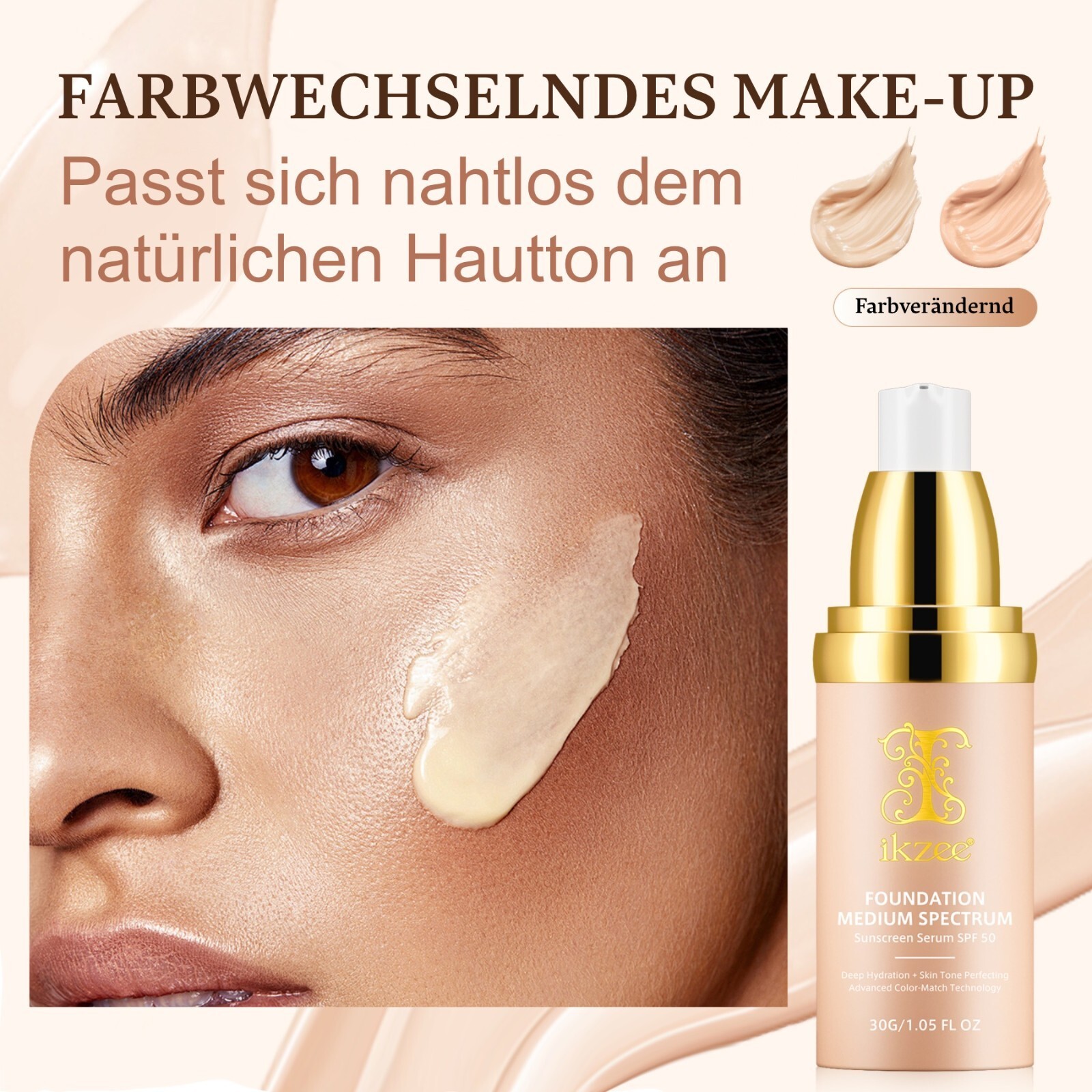 SPF50 Sonnenschutz  Foundation  Anti-Aging Serum