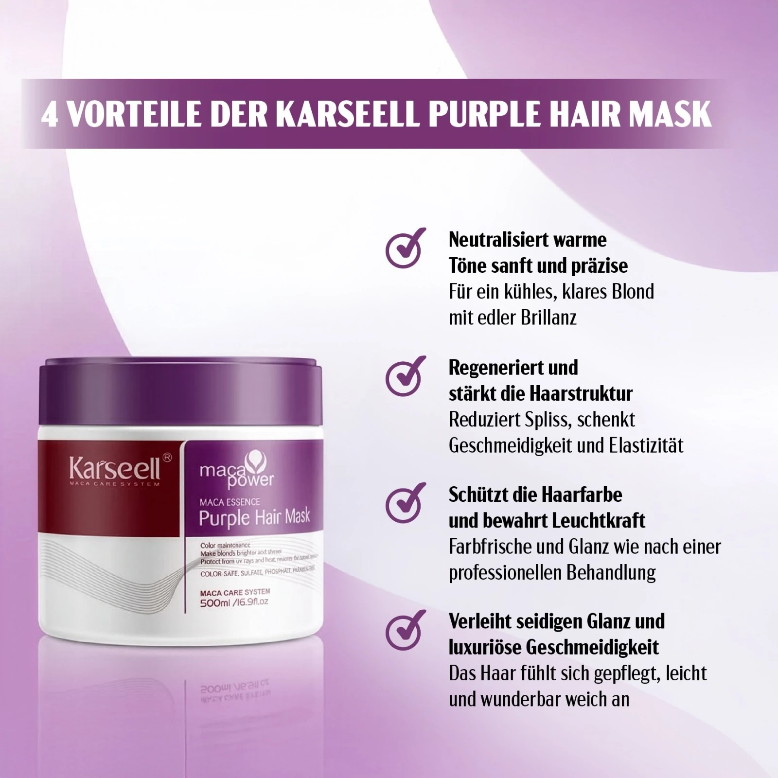 Karseell Purple Haarmaske  für Blondes, Blondiertes, Graues Haar 