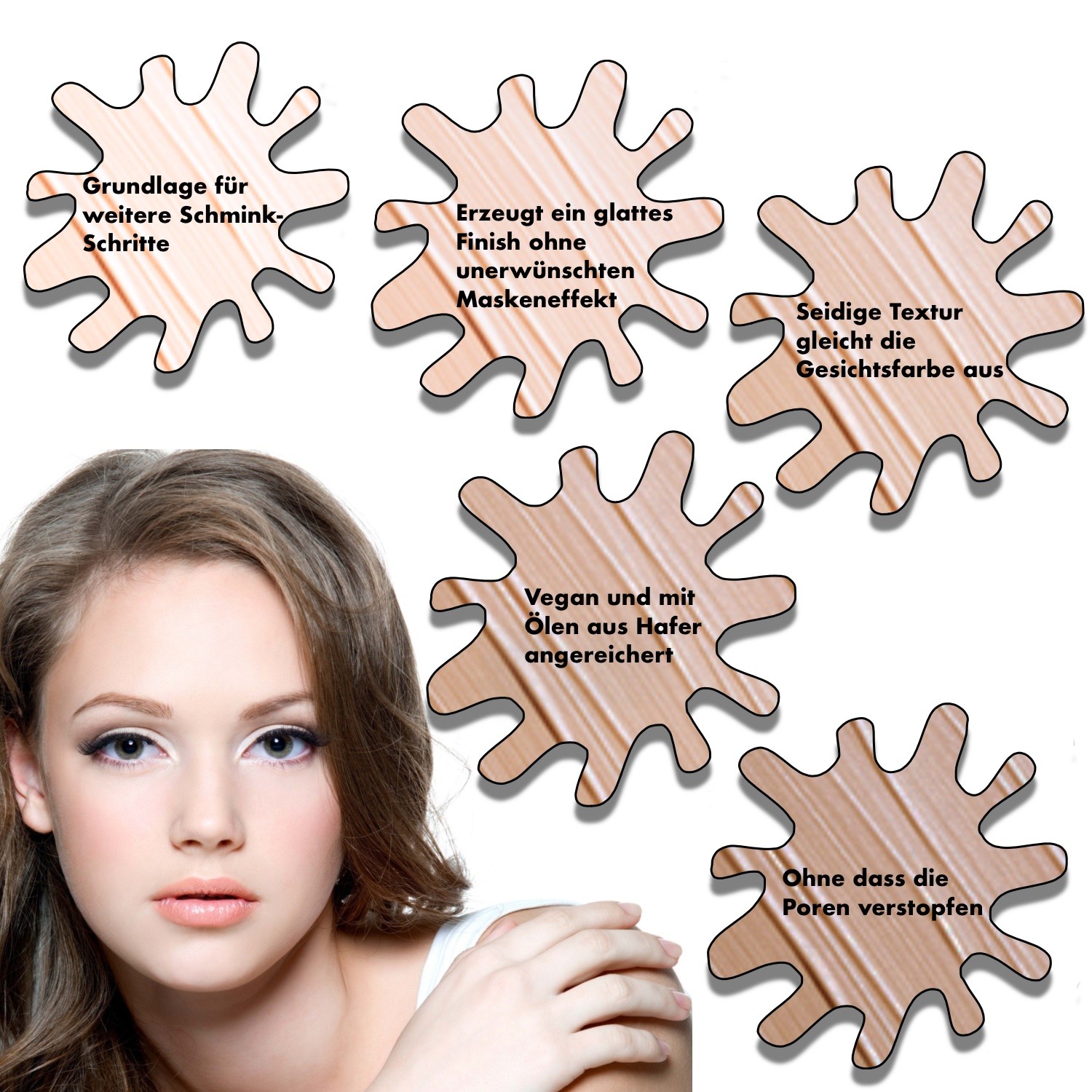 Make Up Foundation flüssige langanhaltende 24h vegane Naturkosmetik mit Pumpe