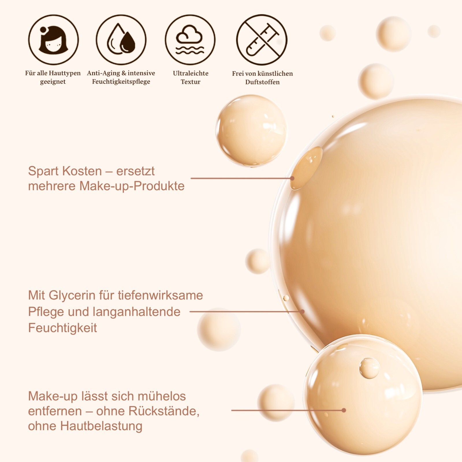 SPF50 Sonnenschutz  Foundation  Anti-Aging Serum