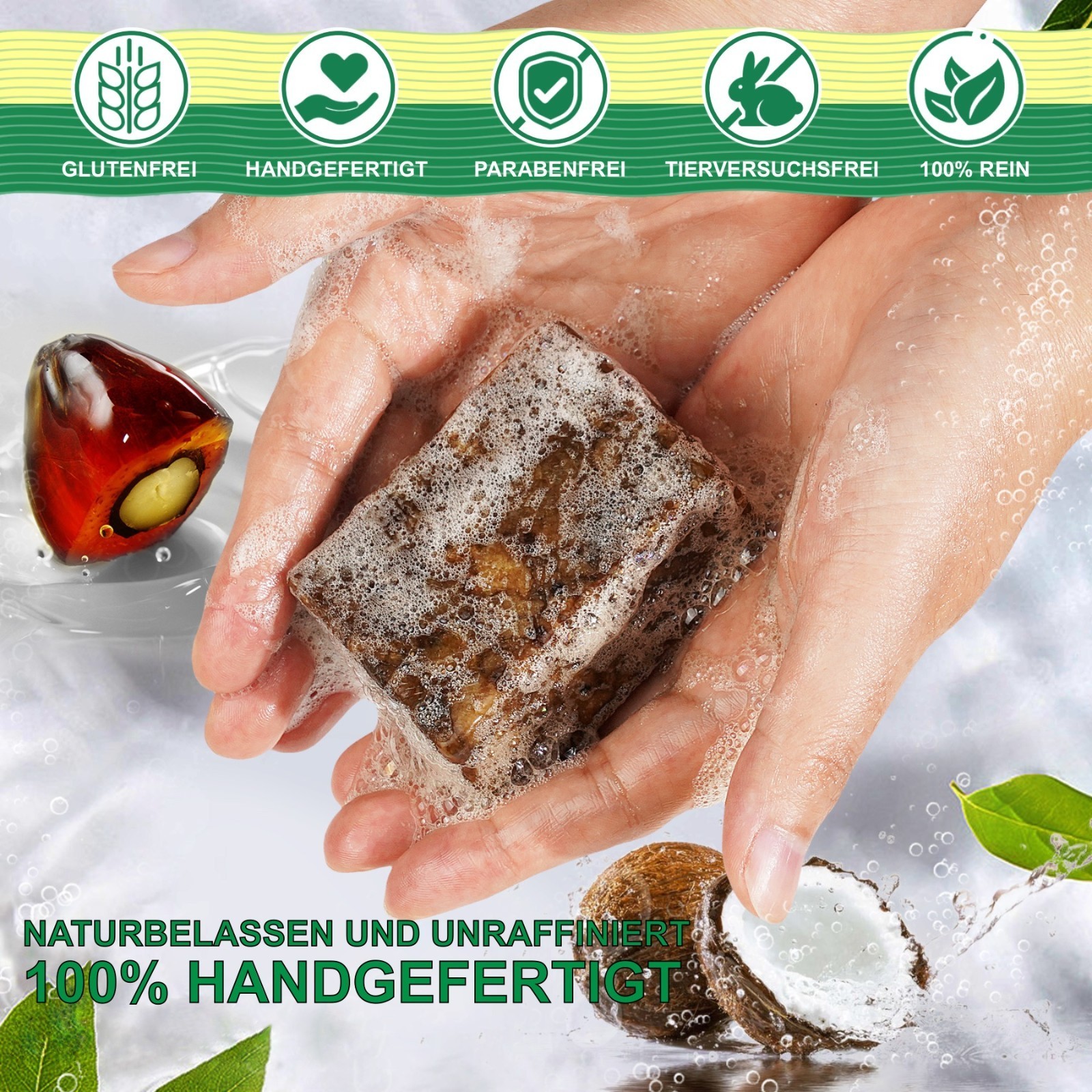 Gesichtsseife Körperseife Haarseife Naturseife Afrikanische Schwarze Seife Vegan