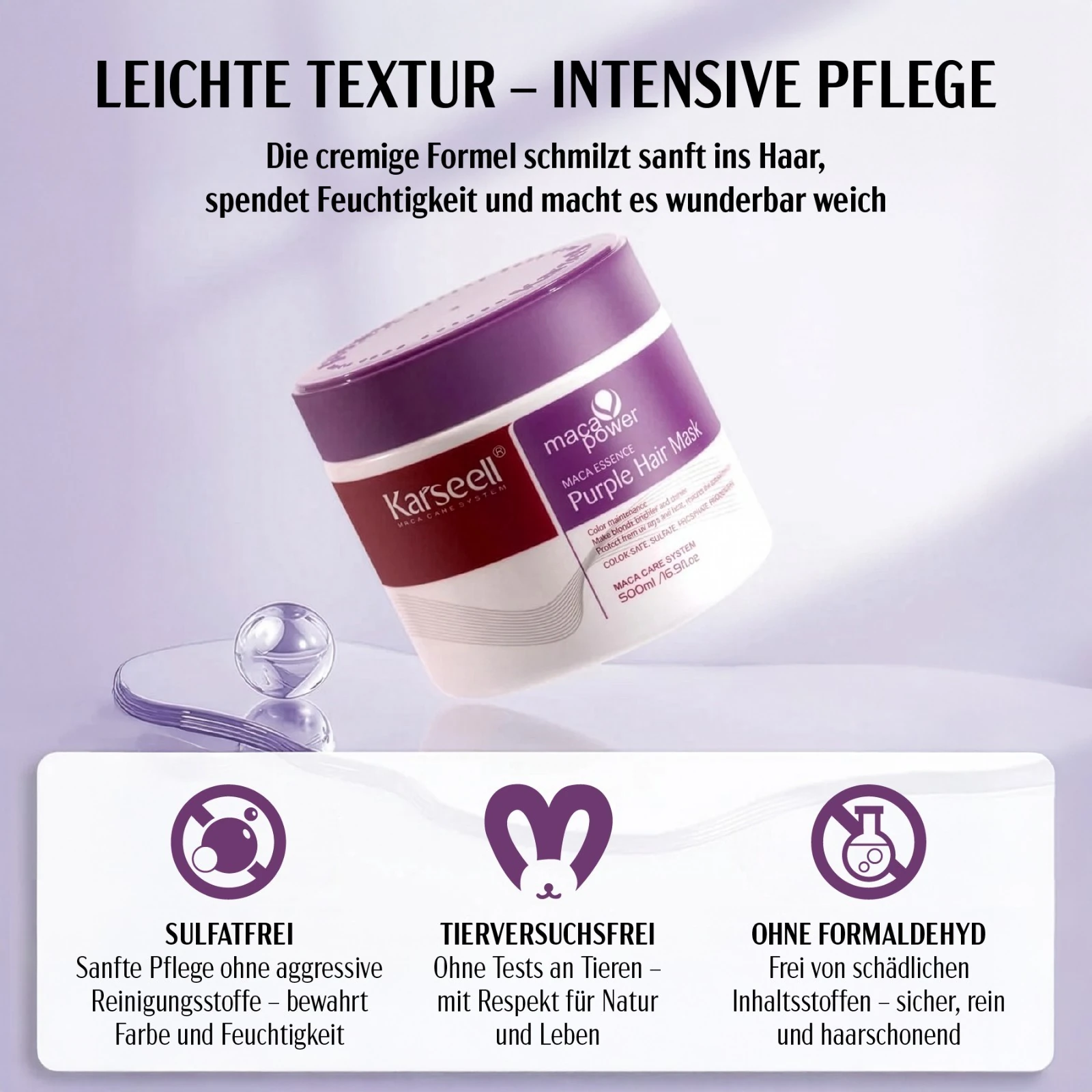 Karseell Purple Haarmaske  für Blondes, Blondiertes, Graues Haar 