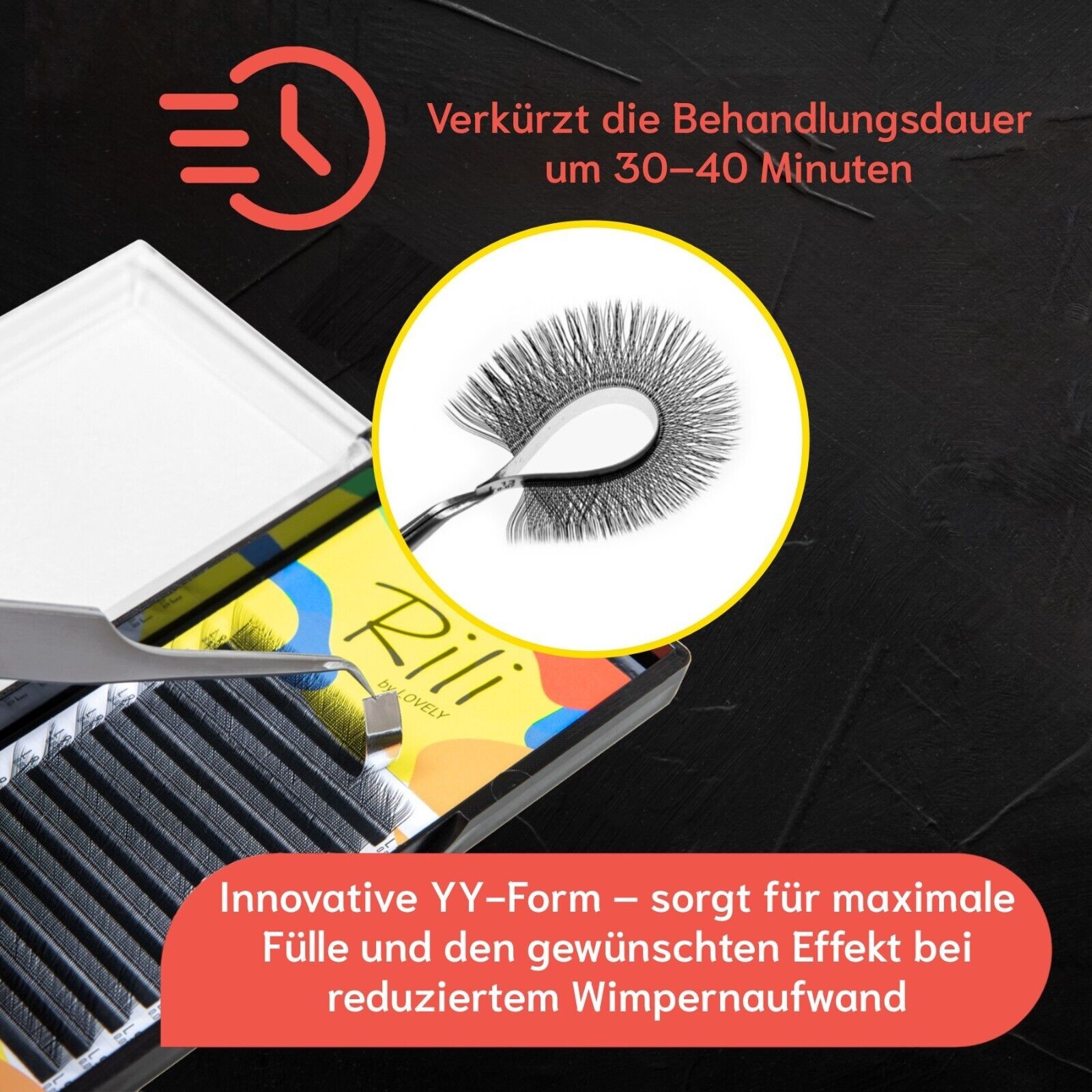 YY 2x2D Volumen Wimpern Wimpernfächer Rili für Wimpernverlängerung von Lovely