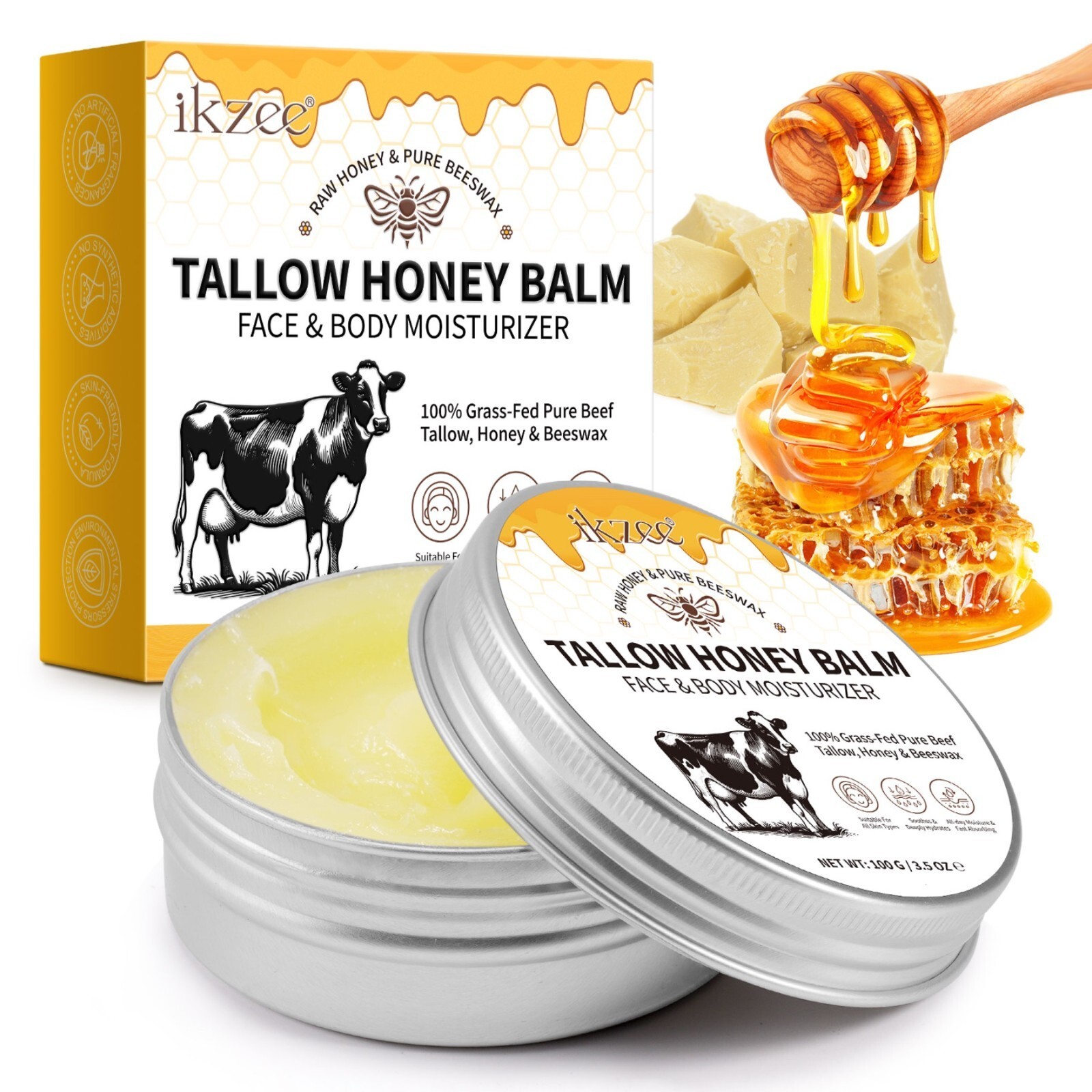 Rindertalg mit Honig Hautpflegecreme 