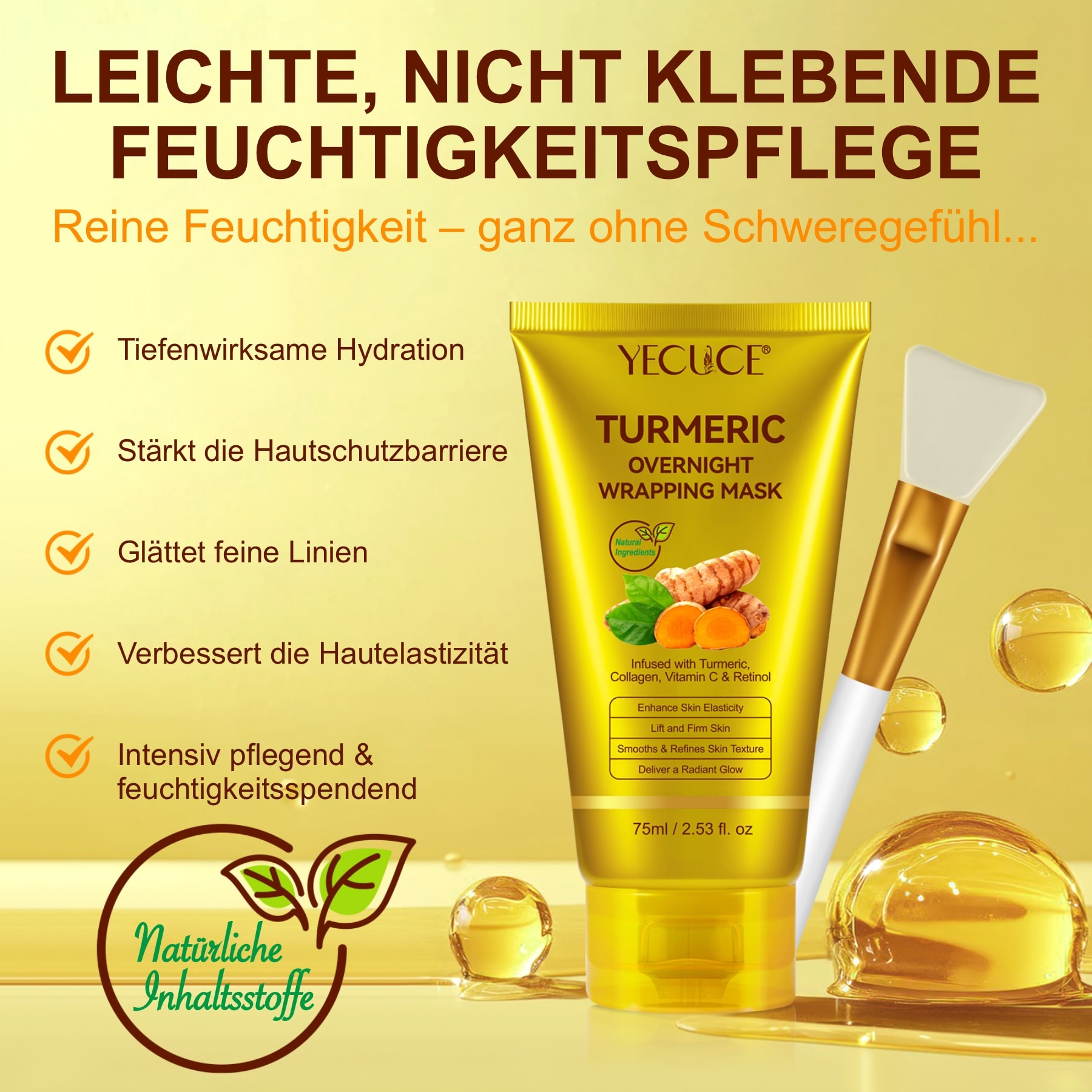 Kollagen Nachtmaske fürs Gesicht – Wrapping Mask mit Retinol, Vitamin C & Kurkuma