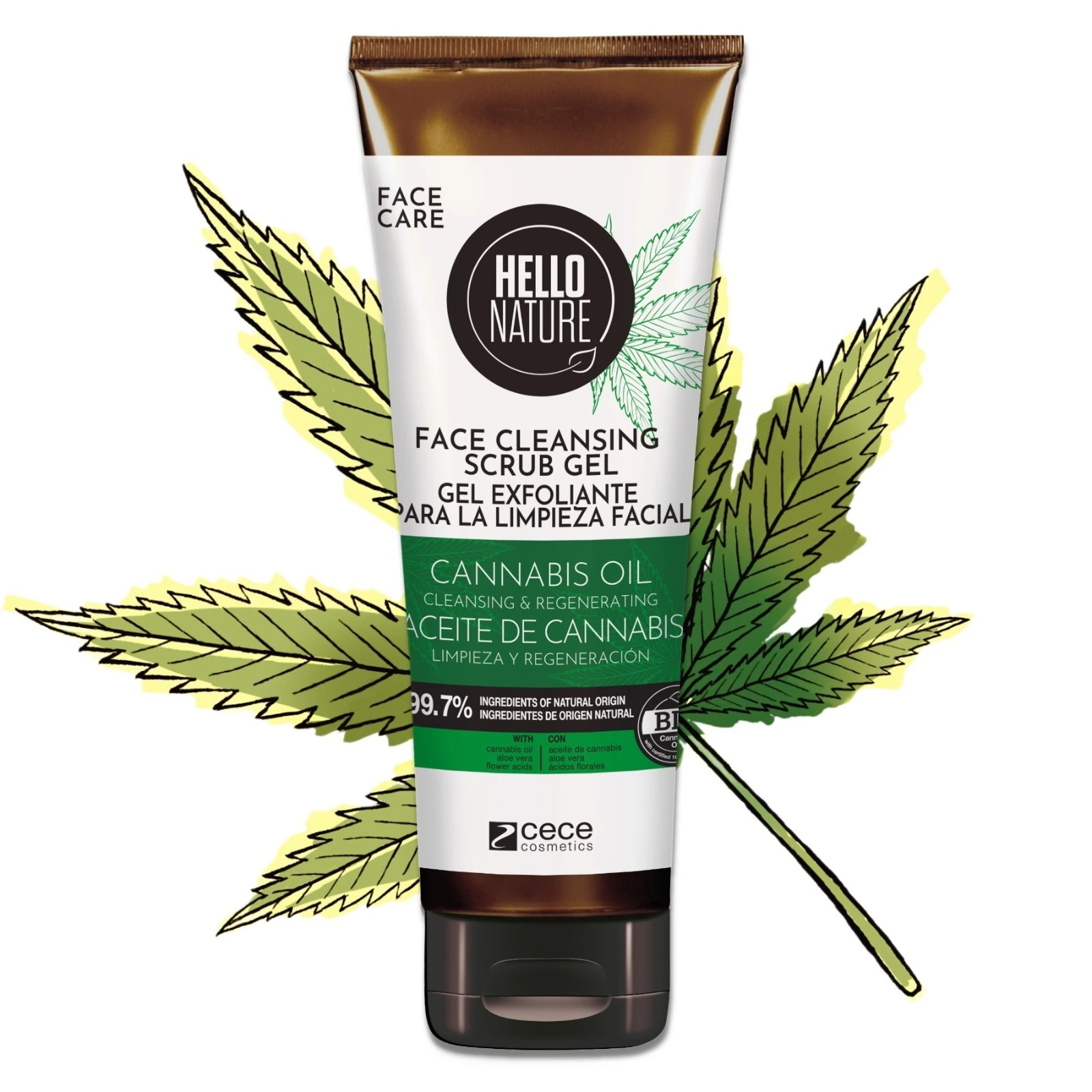 Gesichtspeeling Gesichtsreinigung Gesichtspflege Bio Vegan Hanföl Hello Nature 125ml