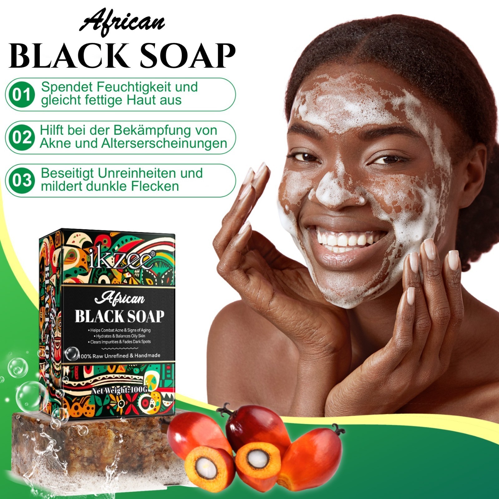 Gesichtsseife Körperseife Haarseife Naturseife Afrikanische Schwarze Seife Vegan