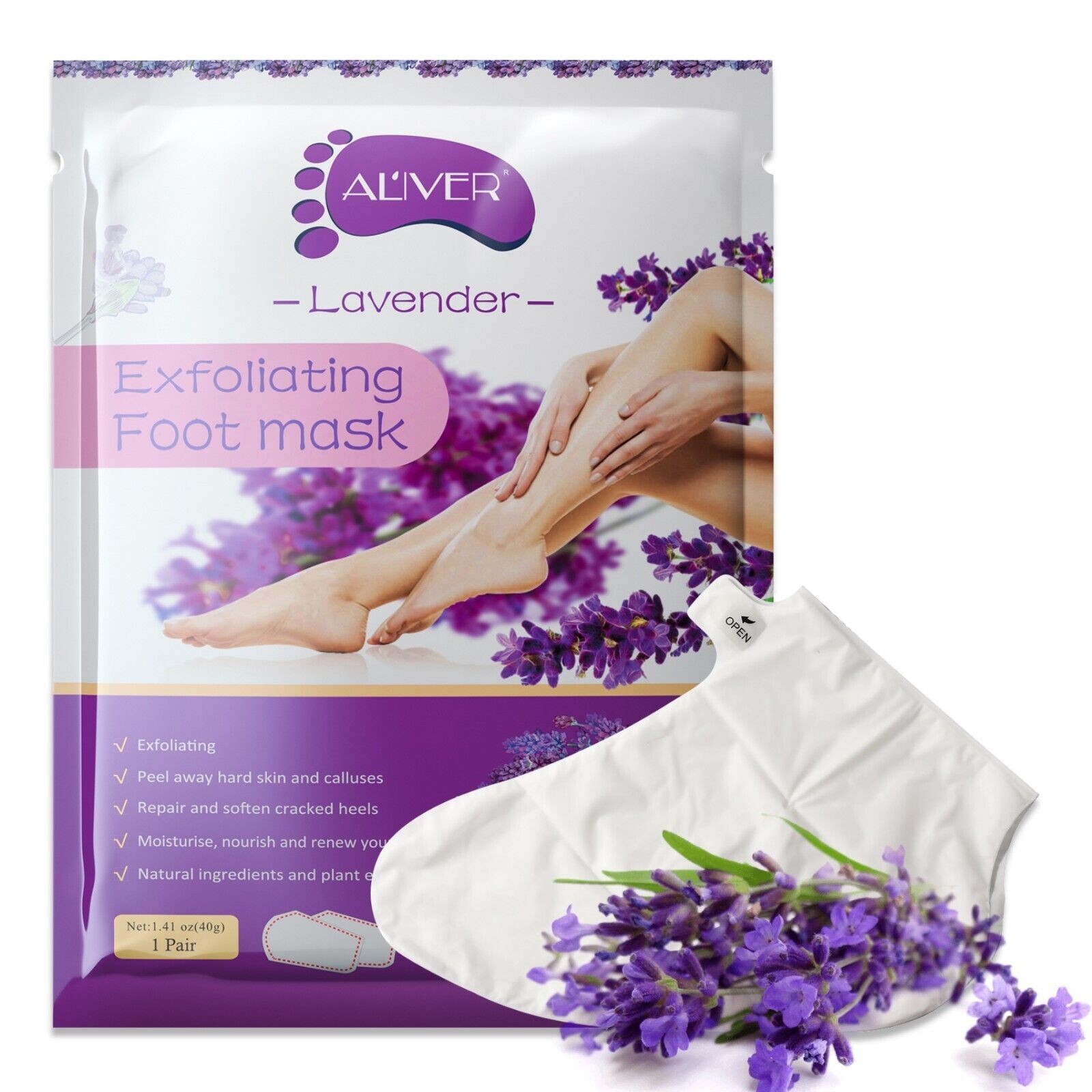 Lavendel Fusspeeling Socken  