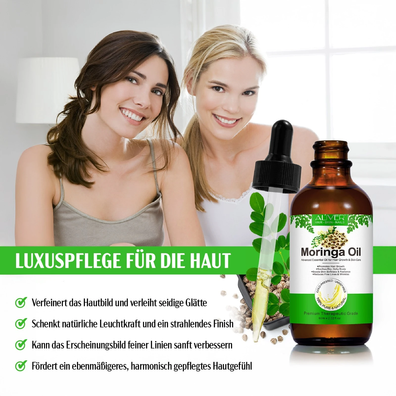 Moringa Öl für Haare und Haut 