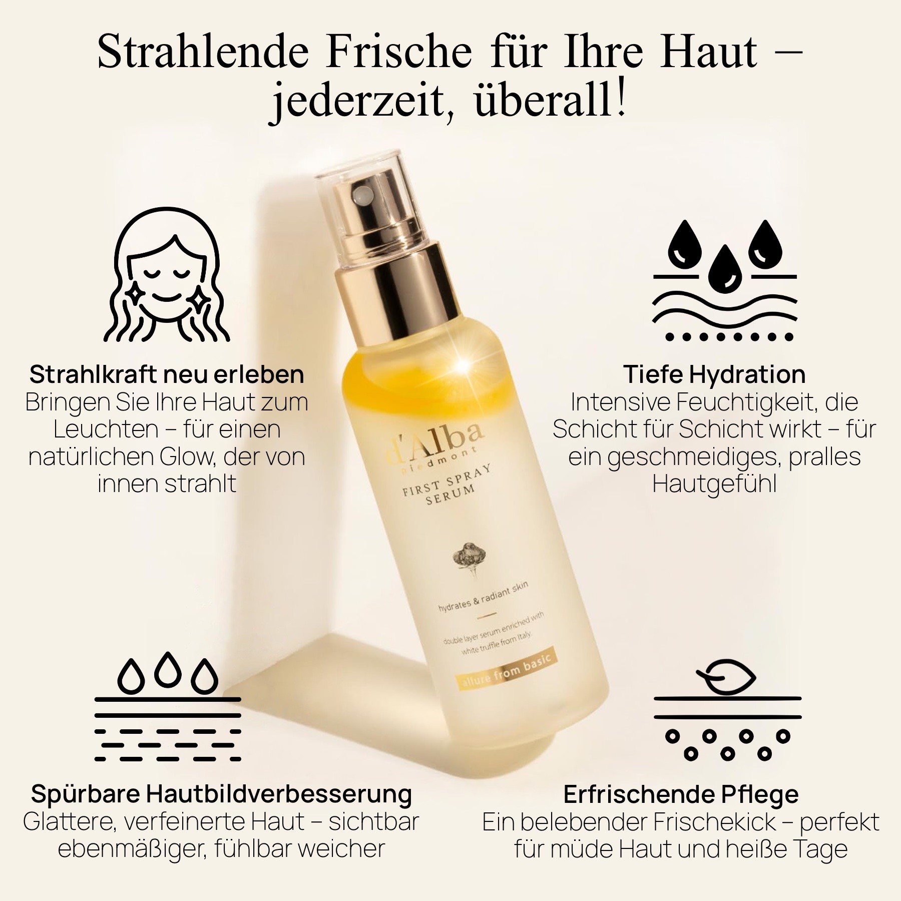 d’Alba First Spray Serum Glow Anti-Aging Feuchtigkeit Gesichtsspray 