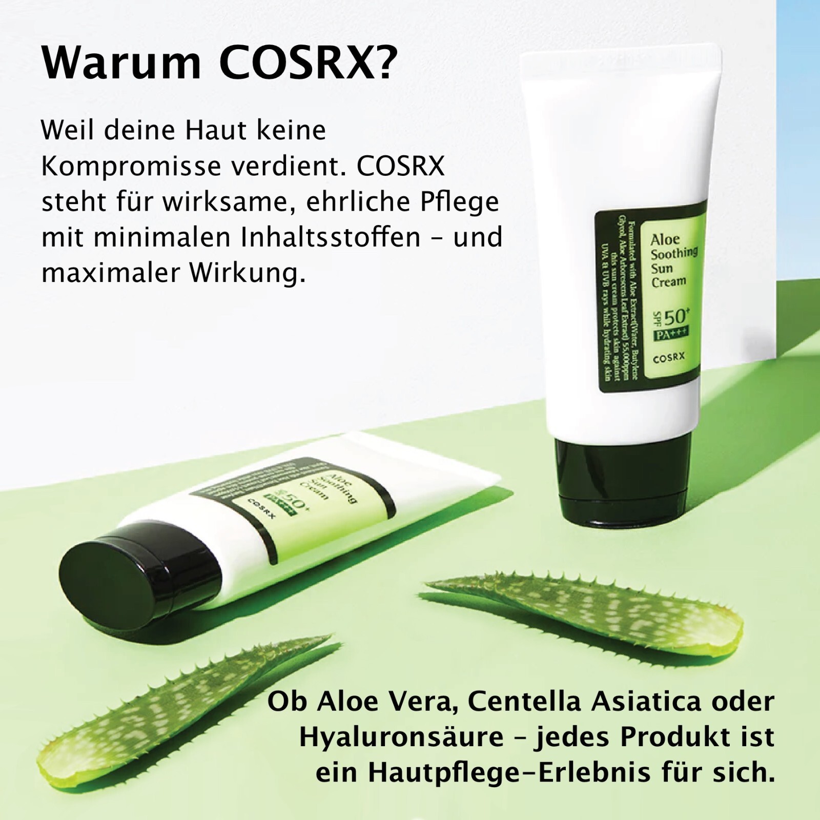 COSRX Sonnencreme mit Aloe Vera Soothing Sun Cream SPF 50+