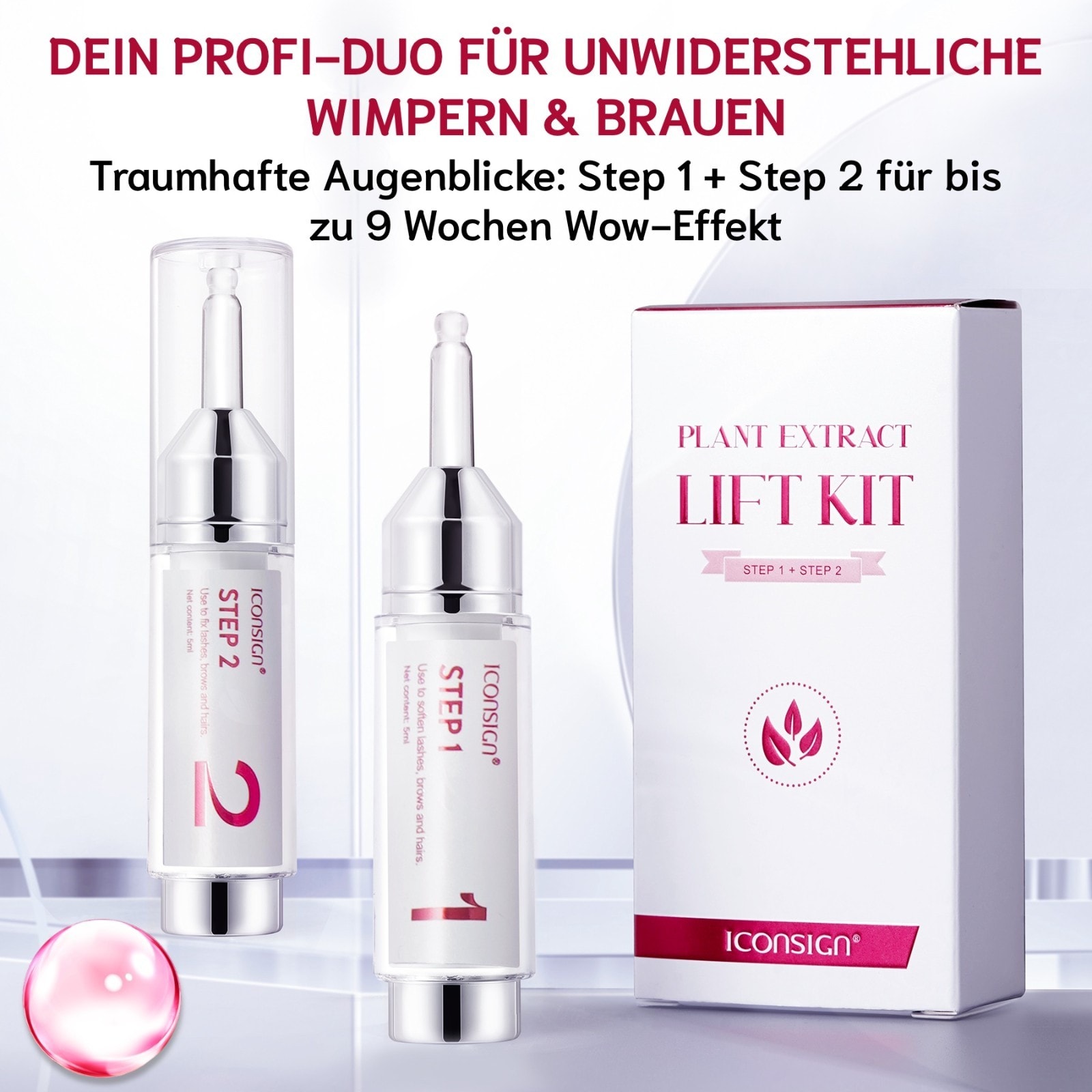 Iconsign Wimpernlifting Augenbrauenlifting Set Lash Lift Kit mit Pflanzenextrakt