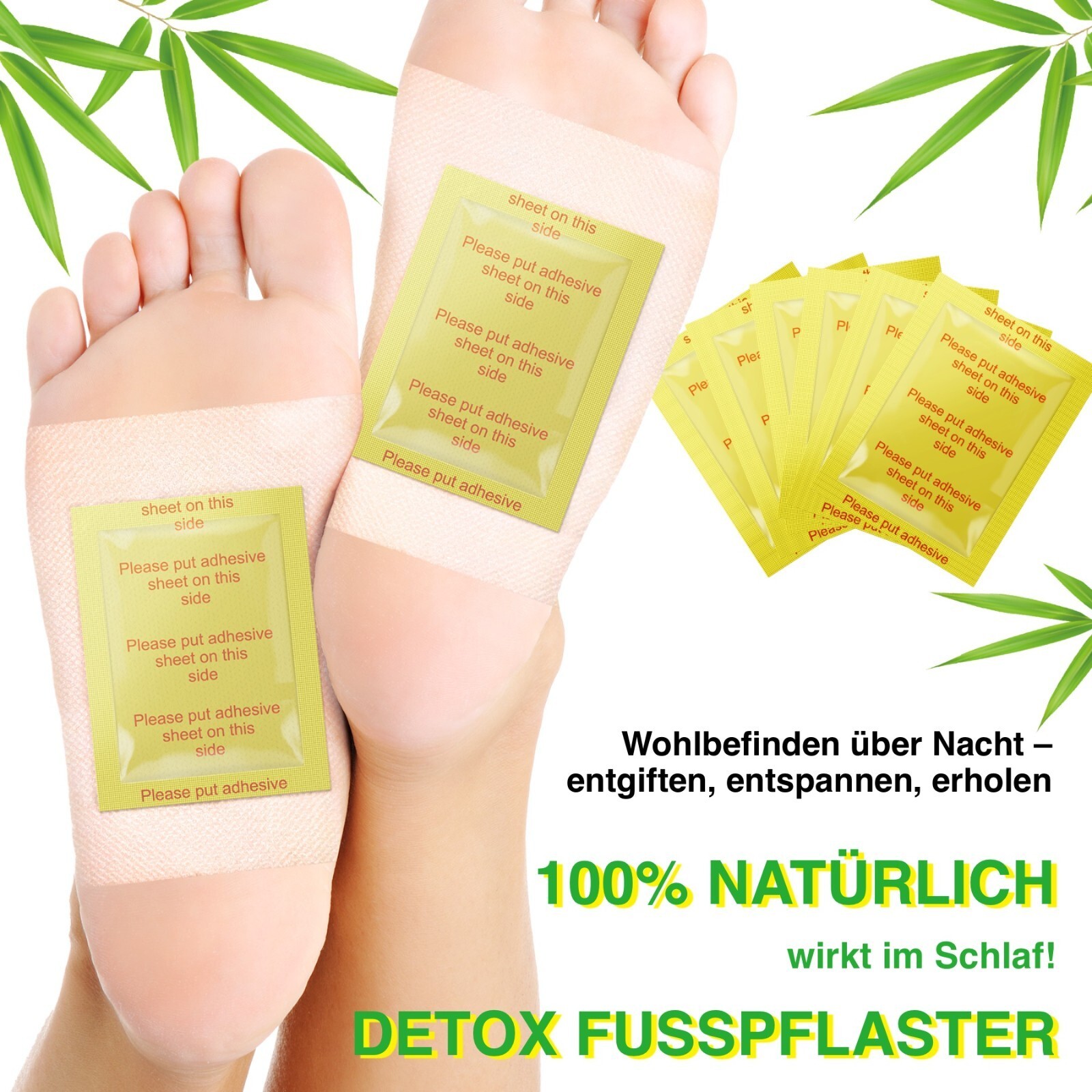 Detox Fußpflaster Bambusessig Ingwer Extrakt 