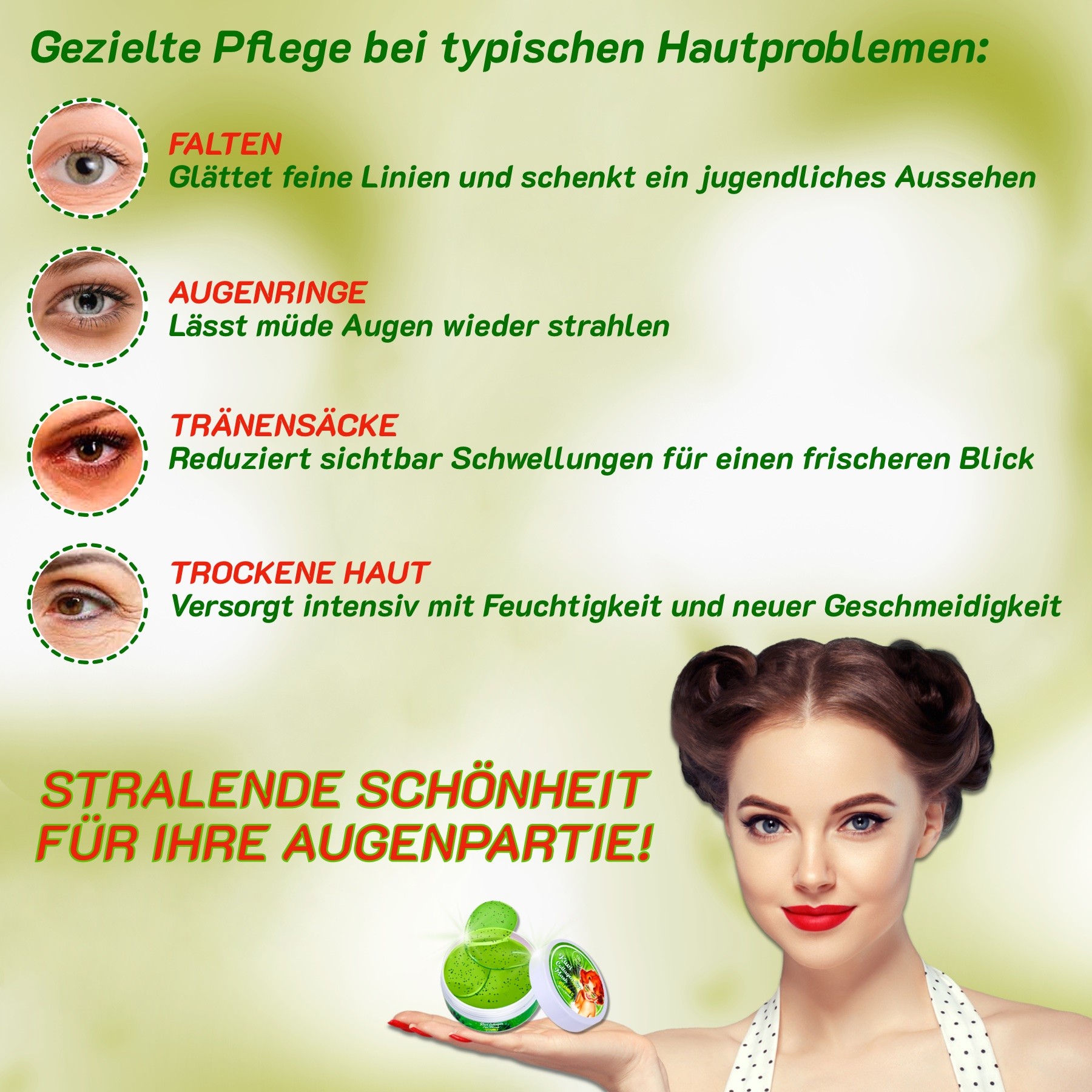  Anti-Aging Kollagen Kiwi Augenpads gegen Augenringe 
