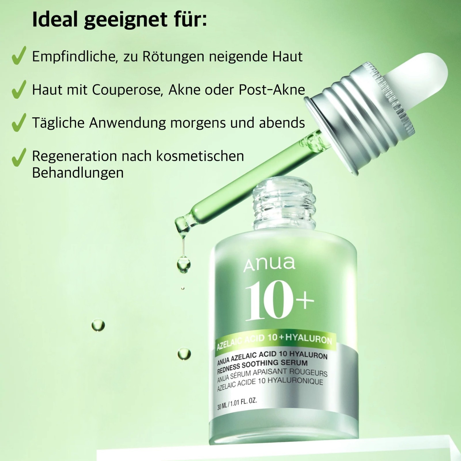 Gesichtsserum Anua 10% Acelaic Acid Hyaluron Redness Soothing Serum 30ml