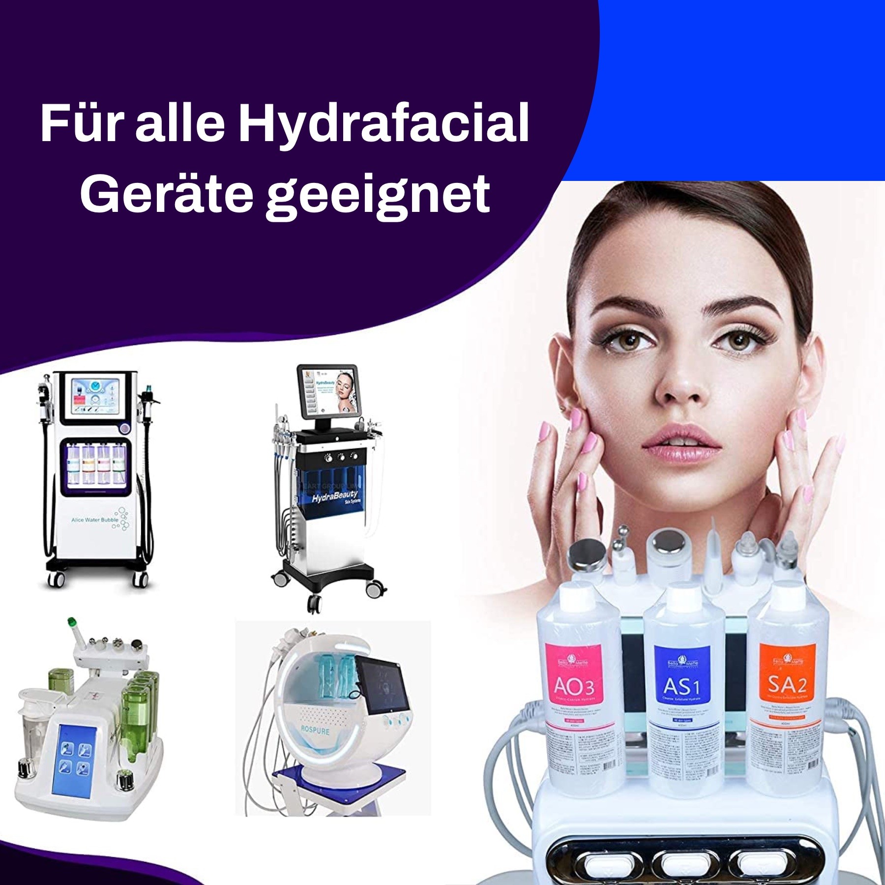 Aquafacial Lösung Solution Aquafacial Hautpflege Dermabrasion Gesichtsreinig 400ml