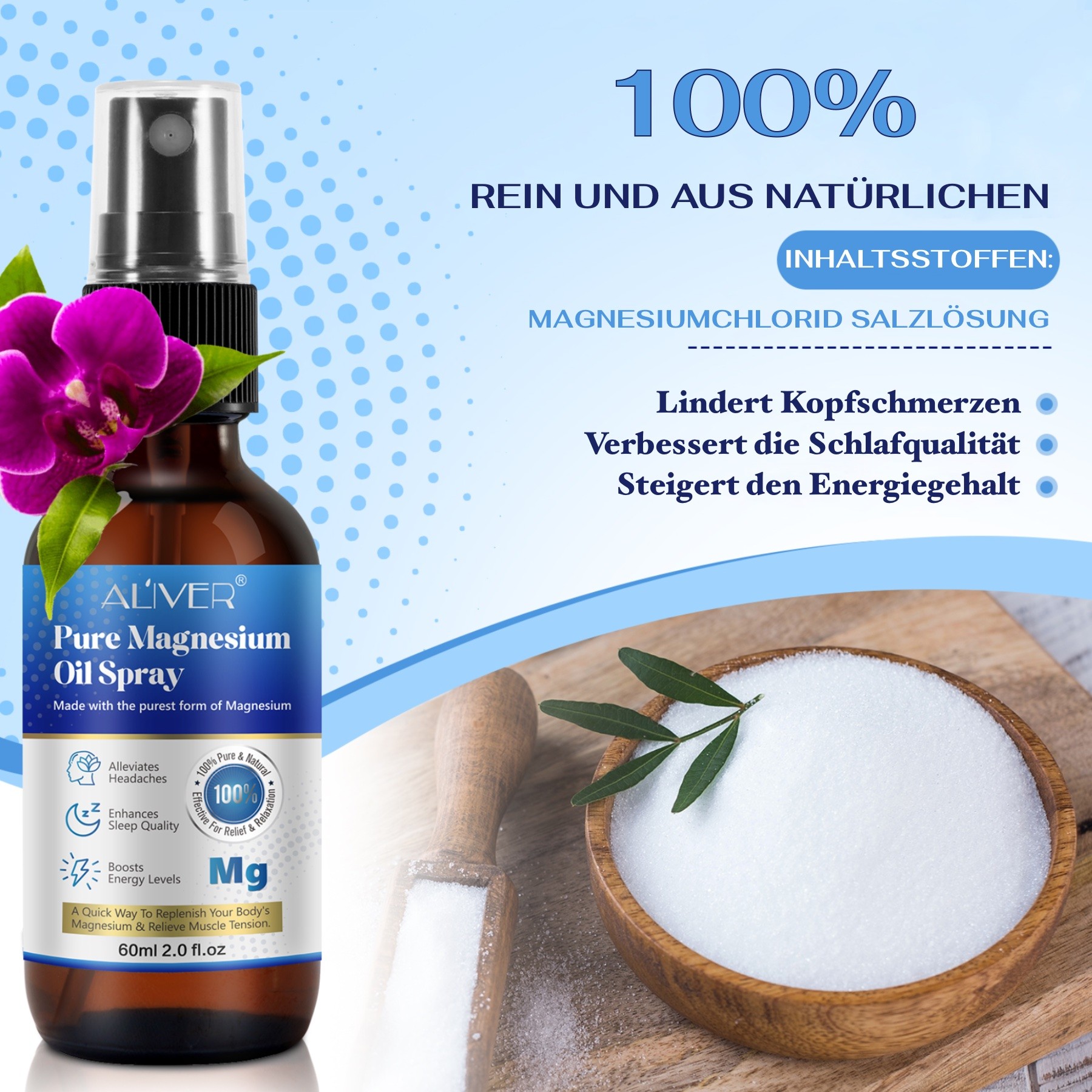 Pure Magnesium Oil Spray für Sport Muskel Entspannung 