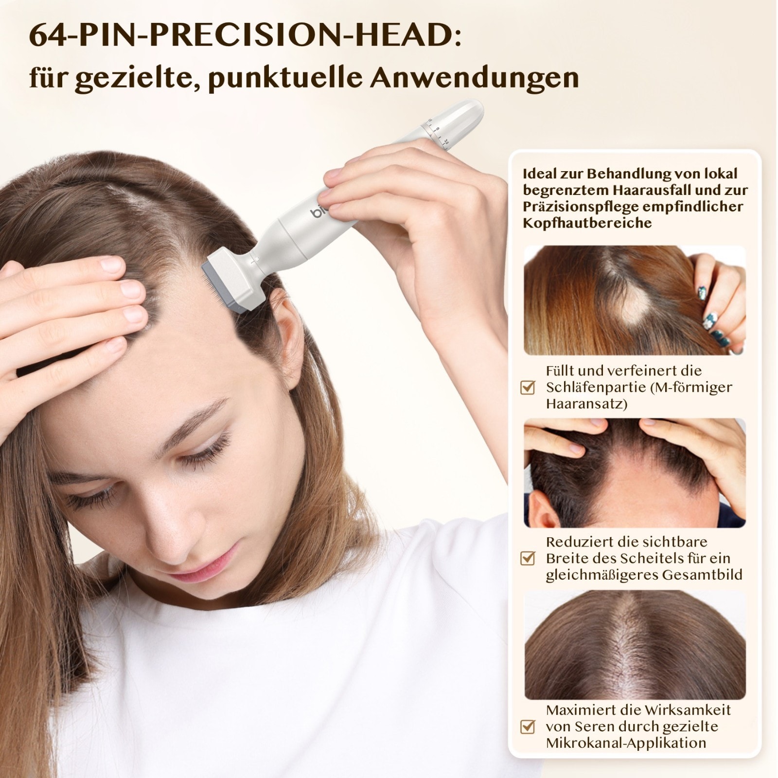 Derma Stamp Mesoroller Microneedling Dermapenn  BIOPEN BIO4 2 Aufsätze Edelstall Nadeln 0-3mm