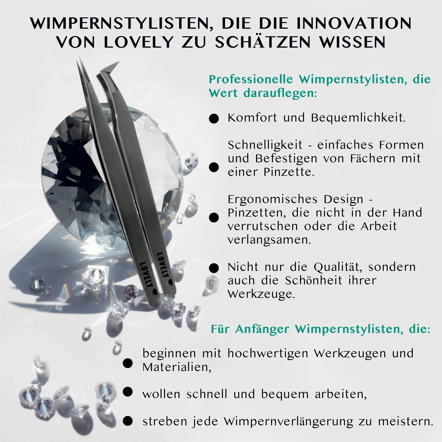 Wimpernverlängerung Pinzetten Diamond 