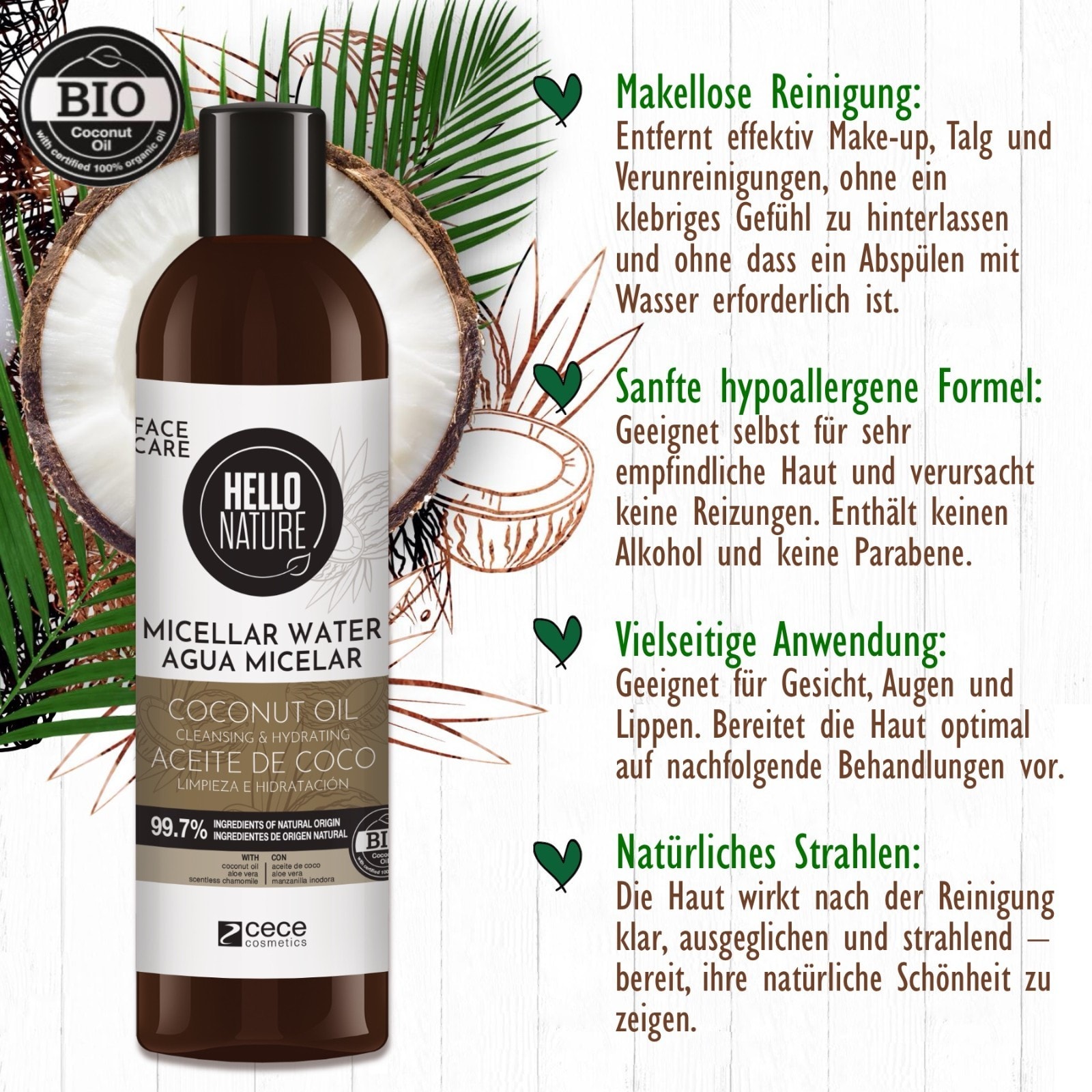 BIO Mizellenwasser mit Kokosöl 
