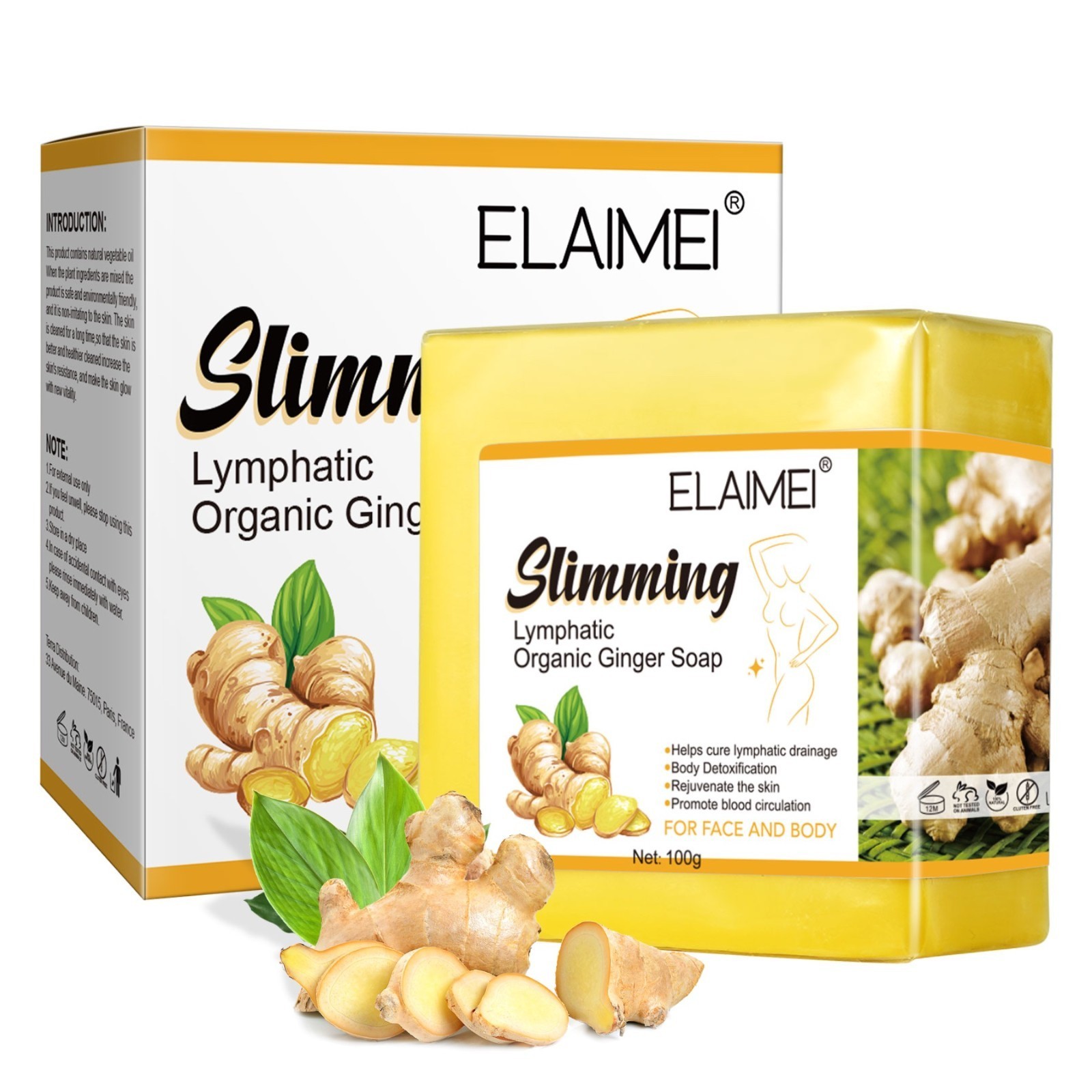 Ingwer Ginger Seife Kojisäure-Seife Seifenstück Gesichtsseife Body Naturseife