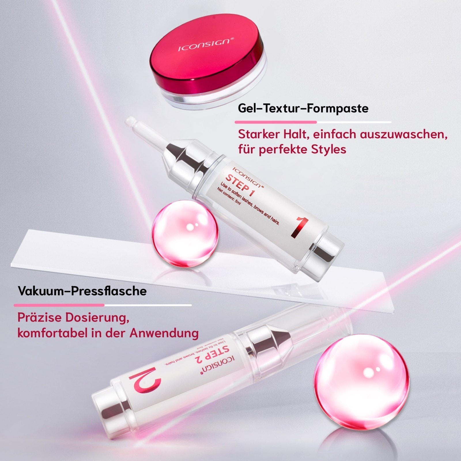 Iconsign Wimpernlifting Augenbrauenlifting Set Lash Lift Kit mit Pflanzenextrakt
