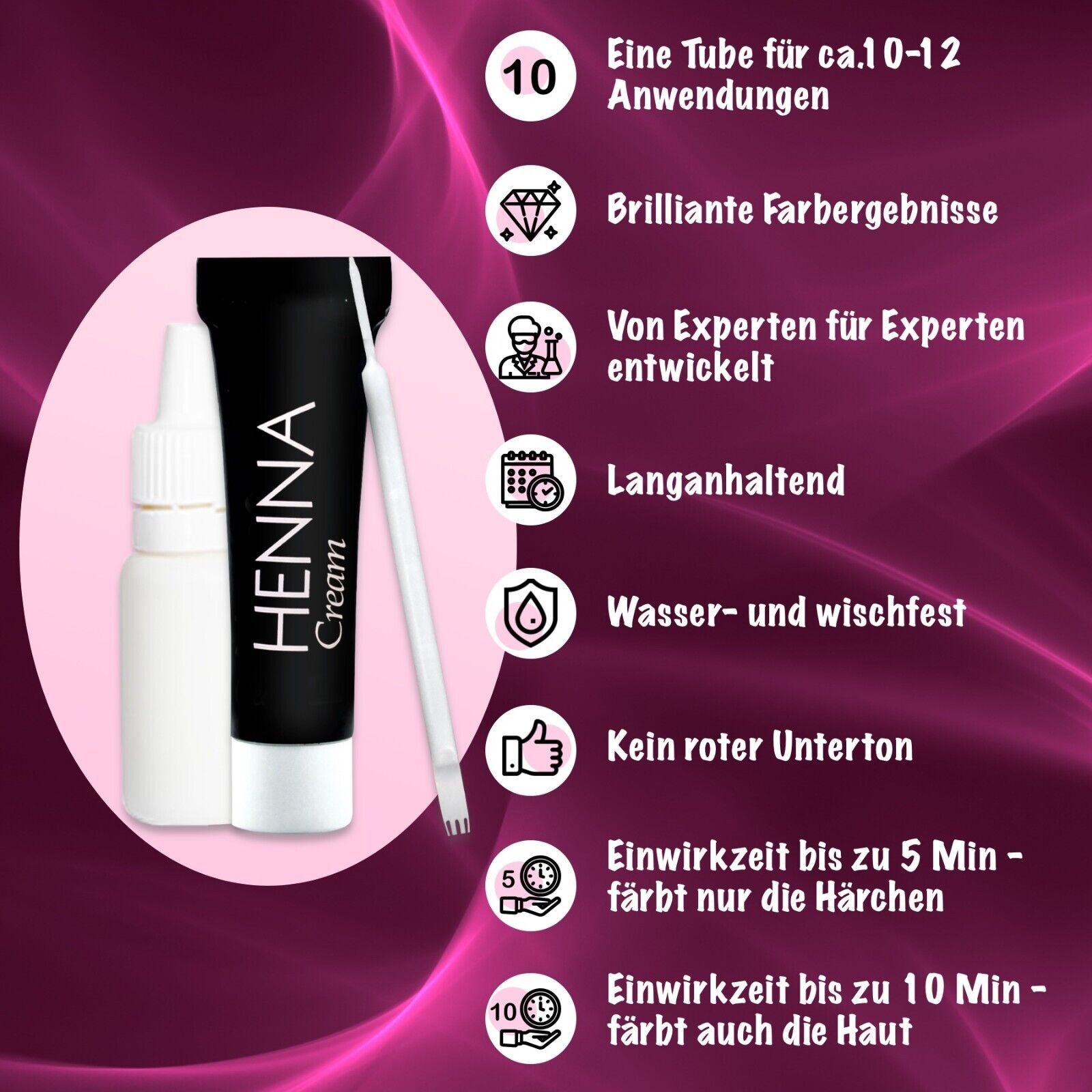 Henna Augenbrauenfarbe Wimpernfarbe Augenbrauen Farbe Creme Färben Zuhause 15ml