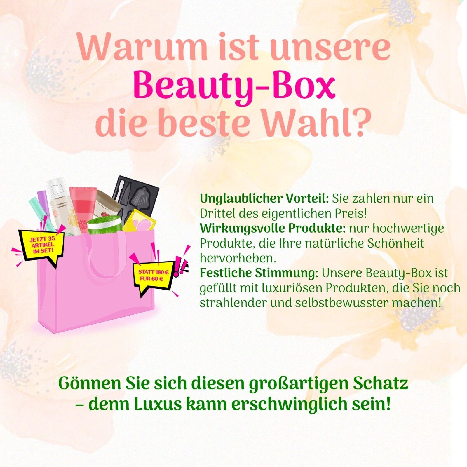 Geschenkset Pflege Beauty Box 35 Teile für 60€ statt 180€